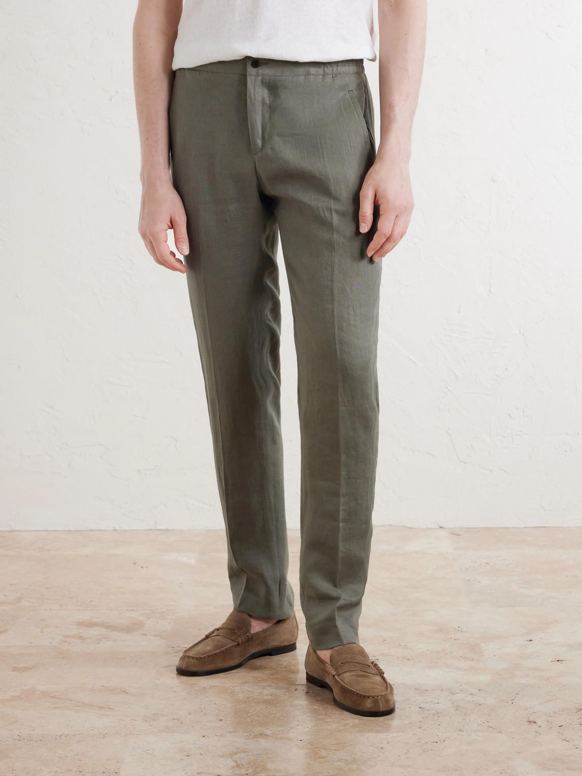 Tapered Linen Trousers