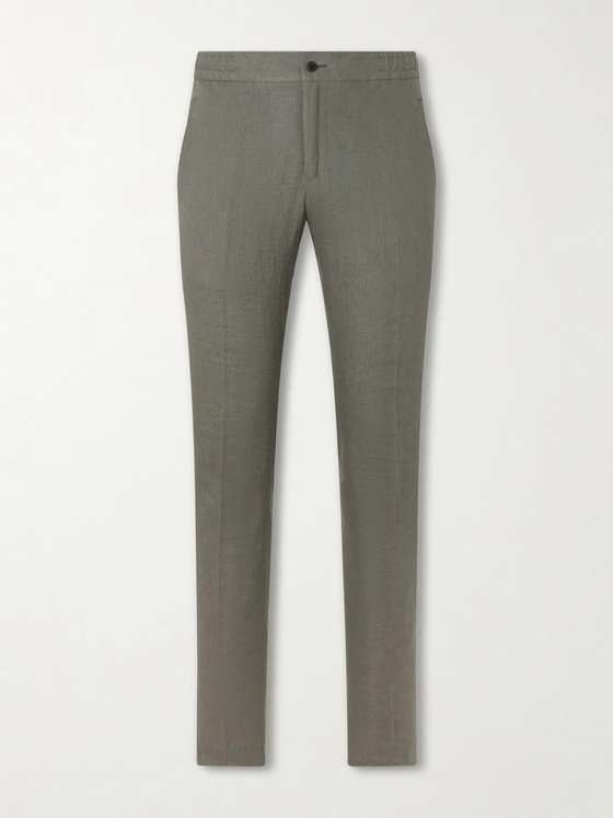 Kiton Tapered Linen Trousers