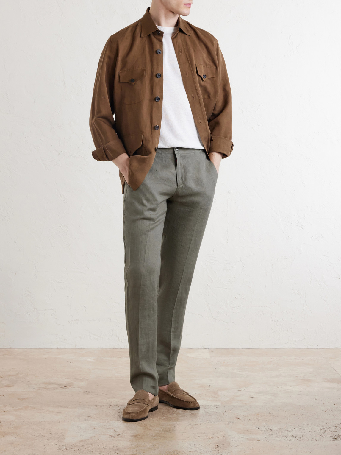 Tapered Linen Trousers