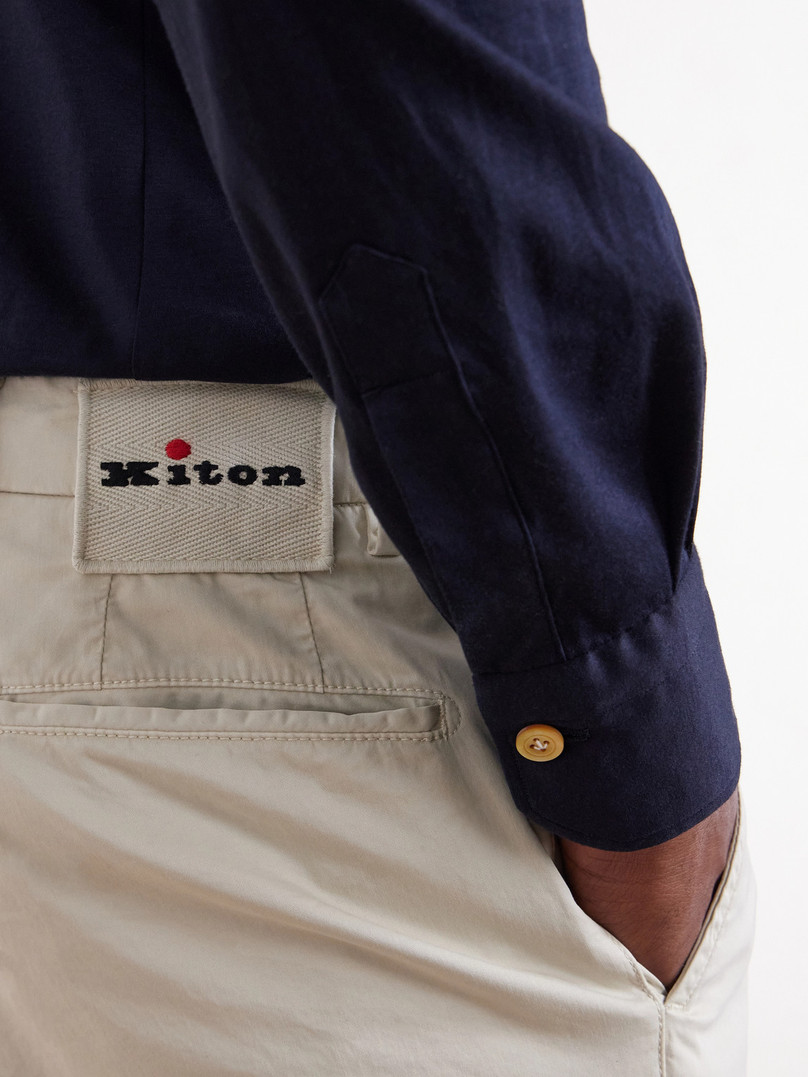 Straight-Leg Stretch-Cotton Trousers