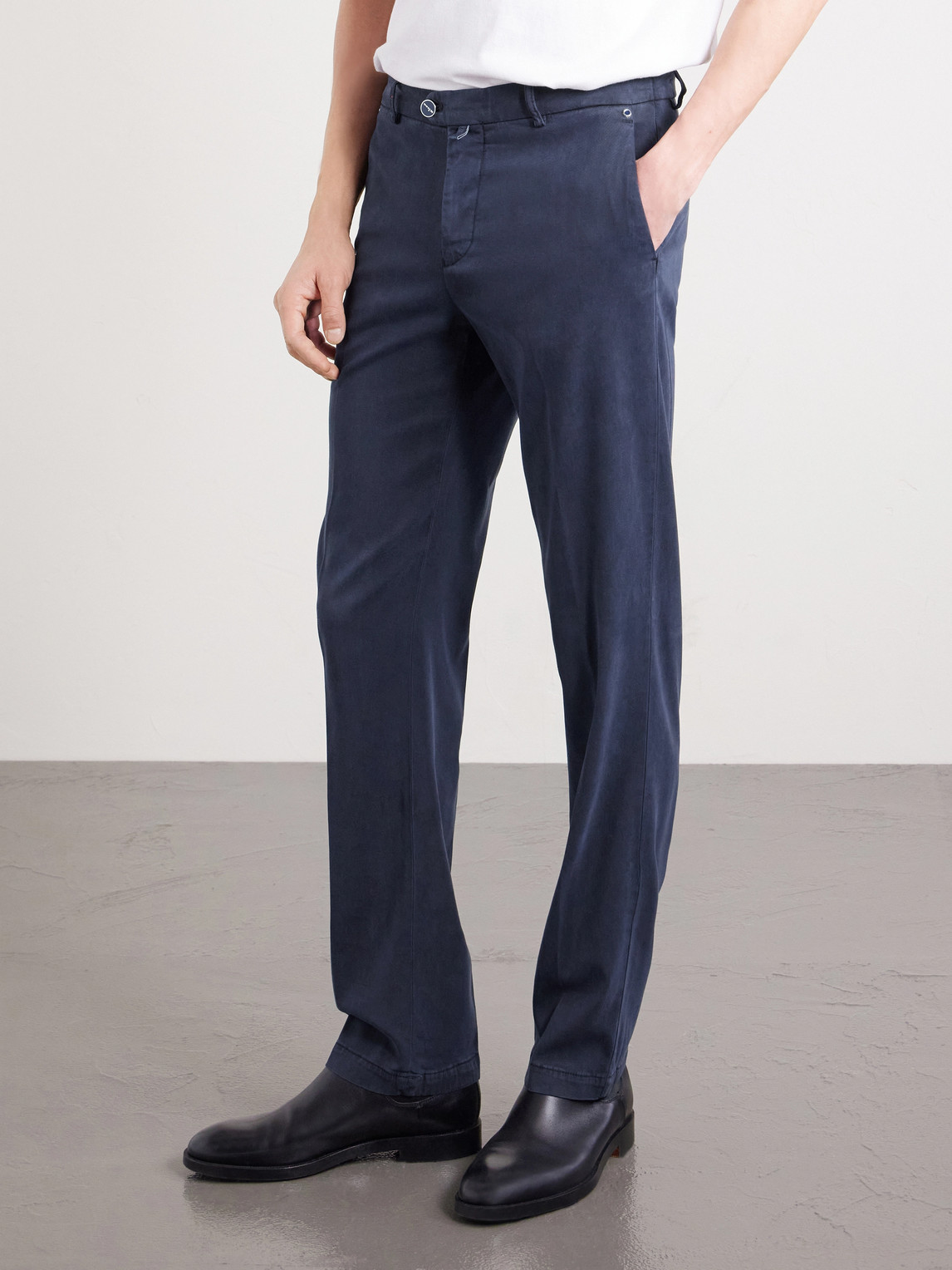 Straight-Leg Lyocell-Blend Twill Trousers