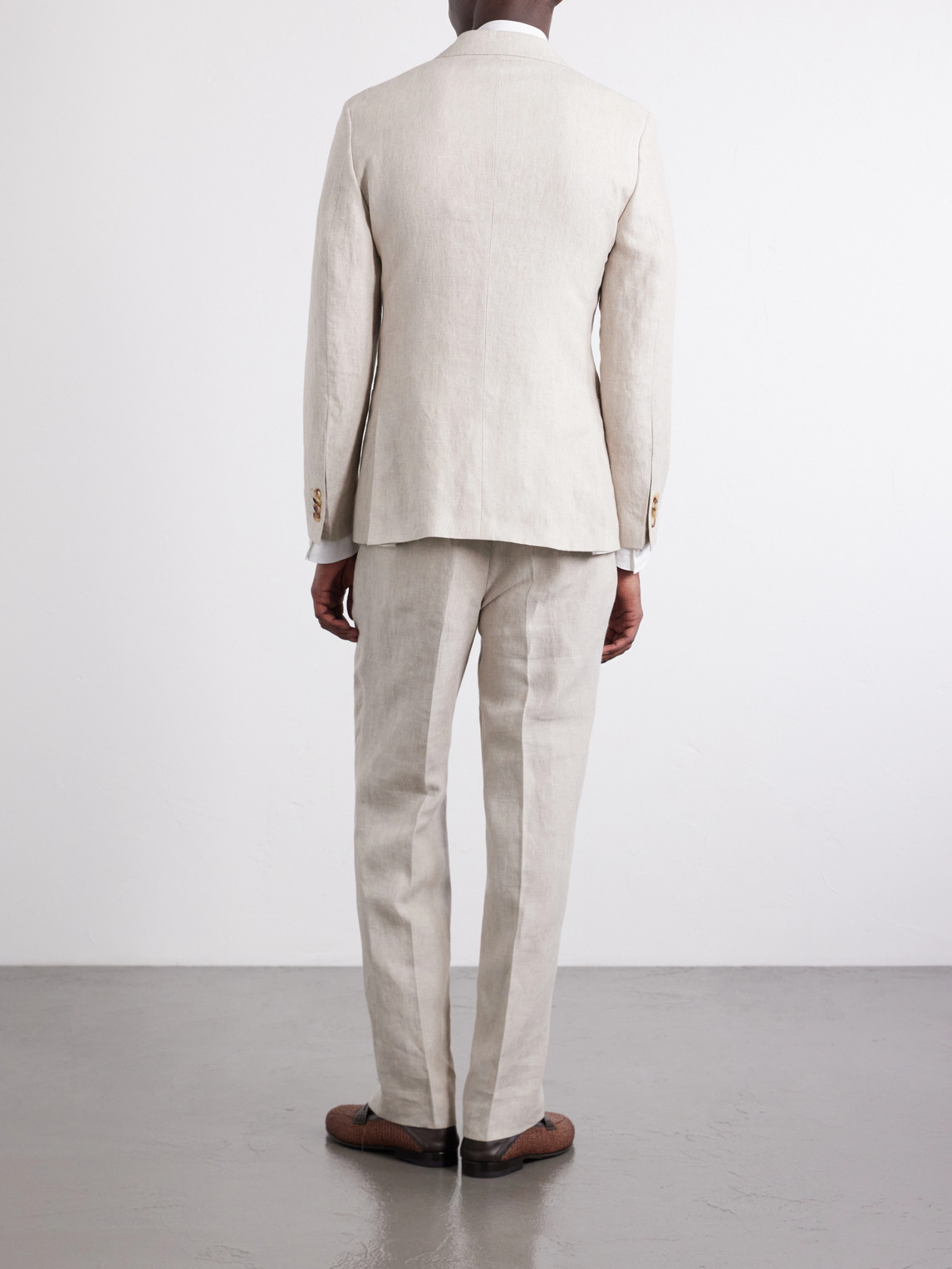  Mr P. - Slim-fit Linen Tuxedo Jacket - Men - Neutrals - 36 