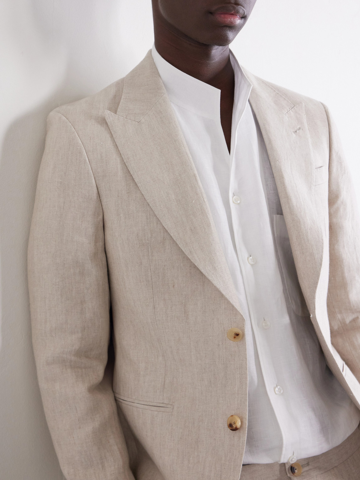 Mr P. - Slim-Fit Linen Tuxedo Jacket
