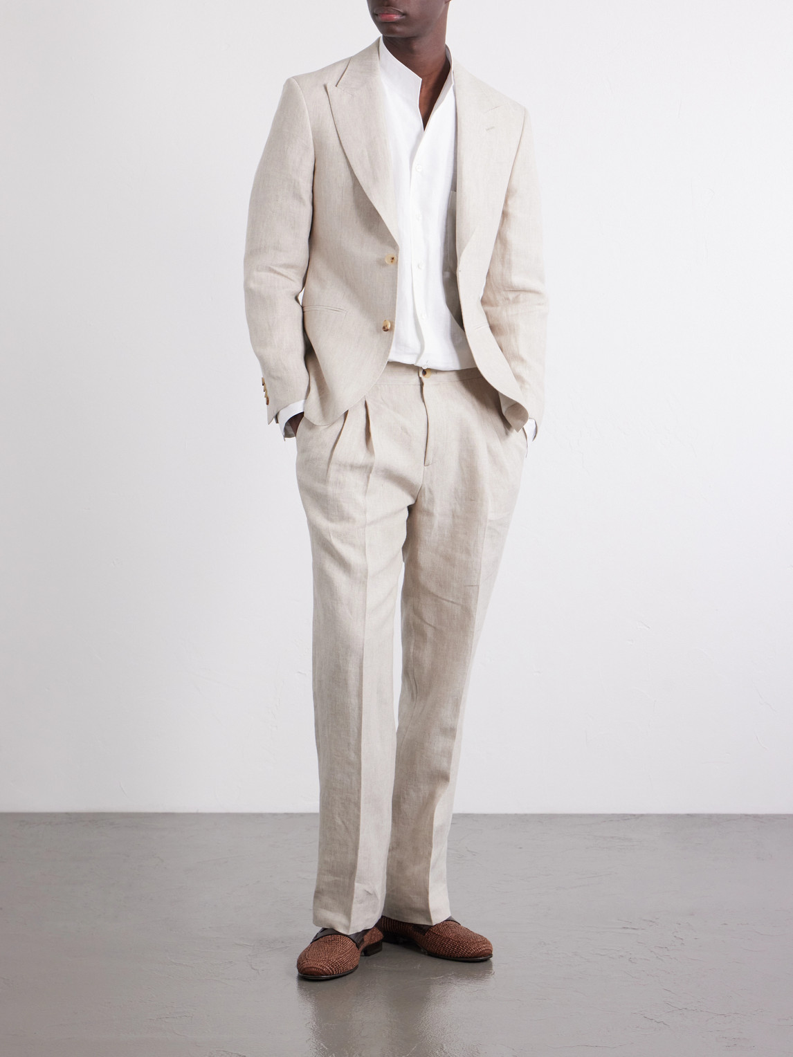 Mr P. - Slim-Fit Linen Tuxedo Jacket
