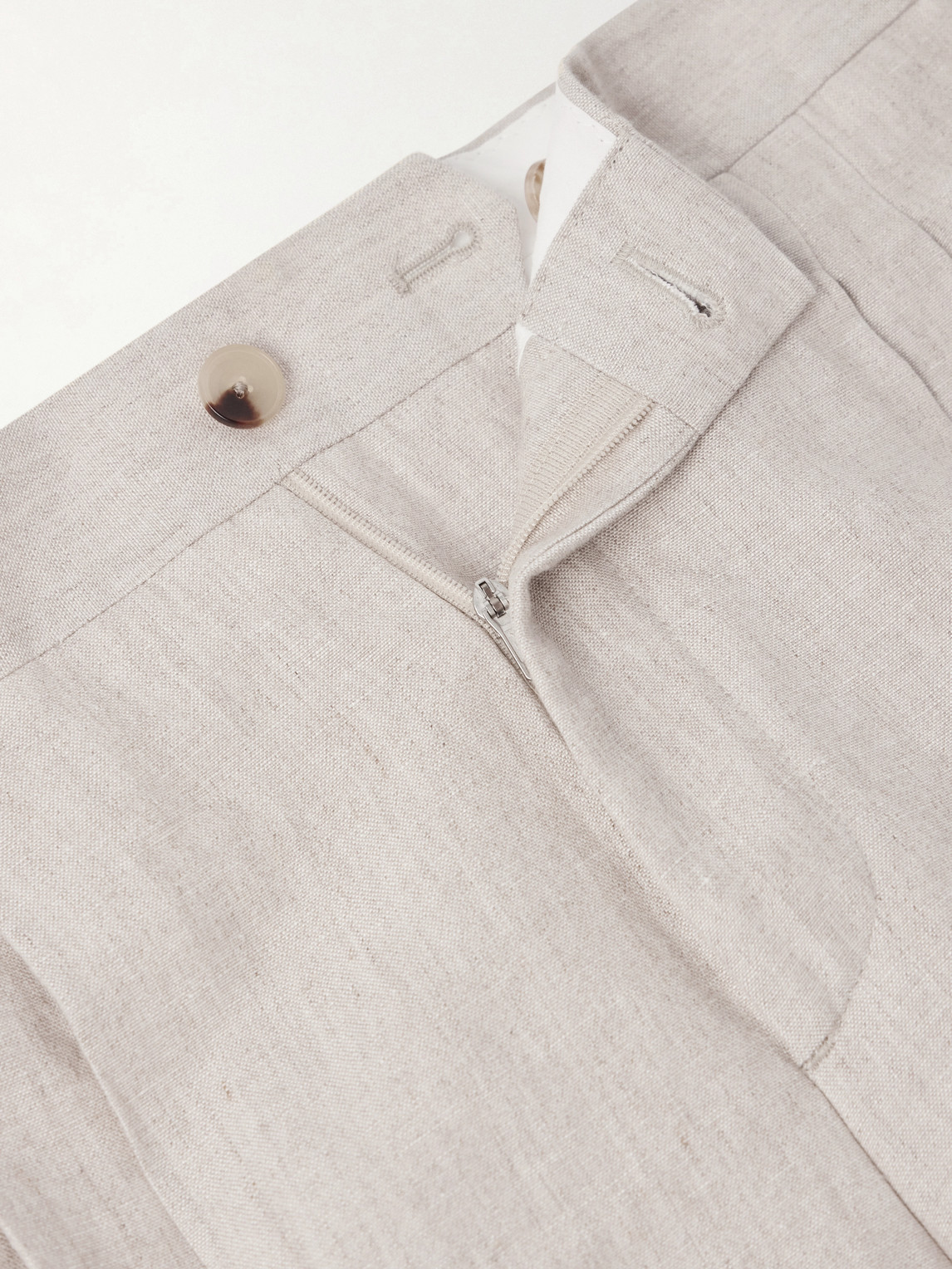Mr P. - Straight-Leg Pleated Linen Trousers
