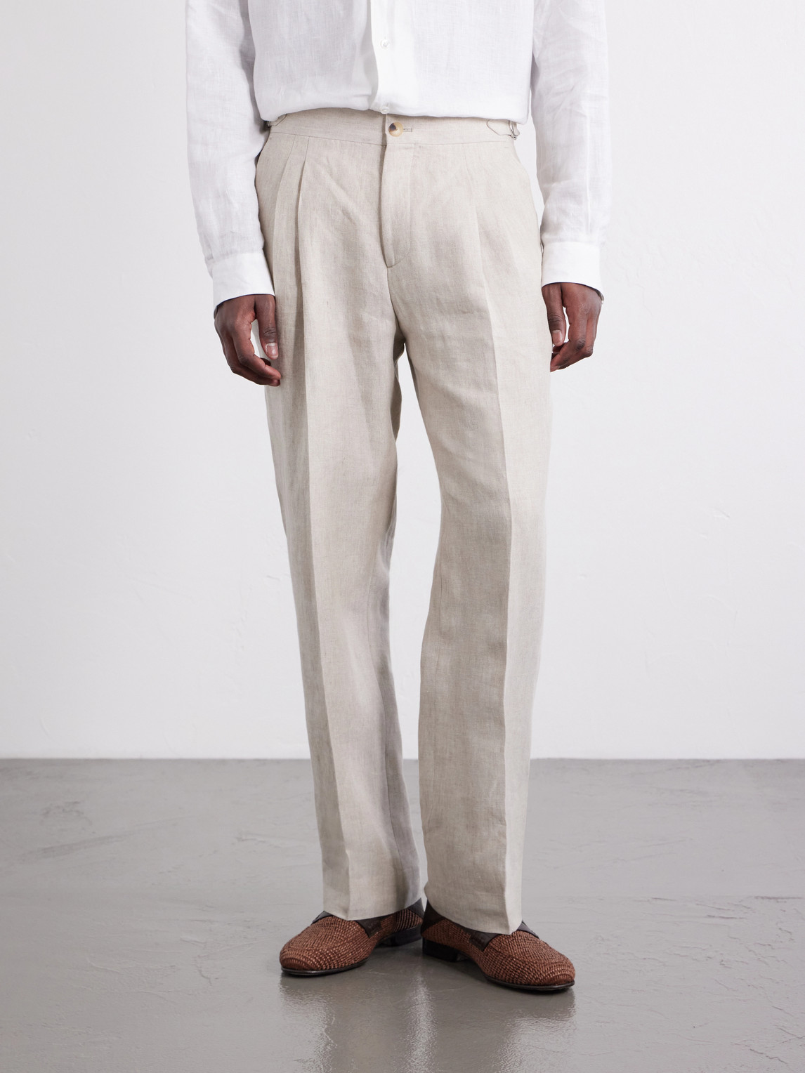 Mr P. - Straight-Leg Pleated Linen Trousers