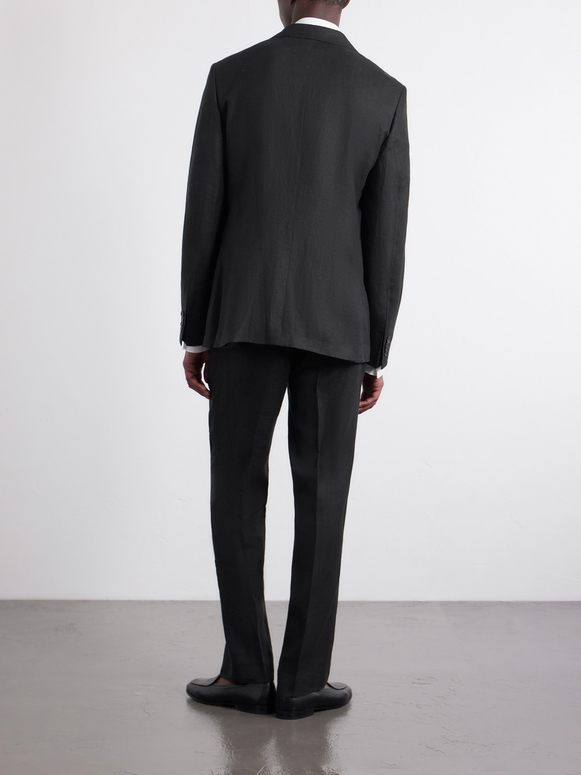  Mr P. - Slim-fit Linen Tuxedo Jacket - Men - Black - 36 