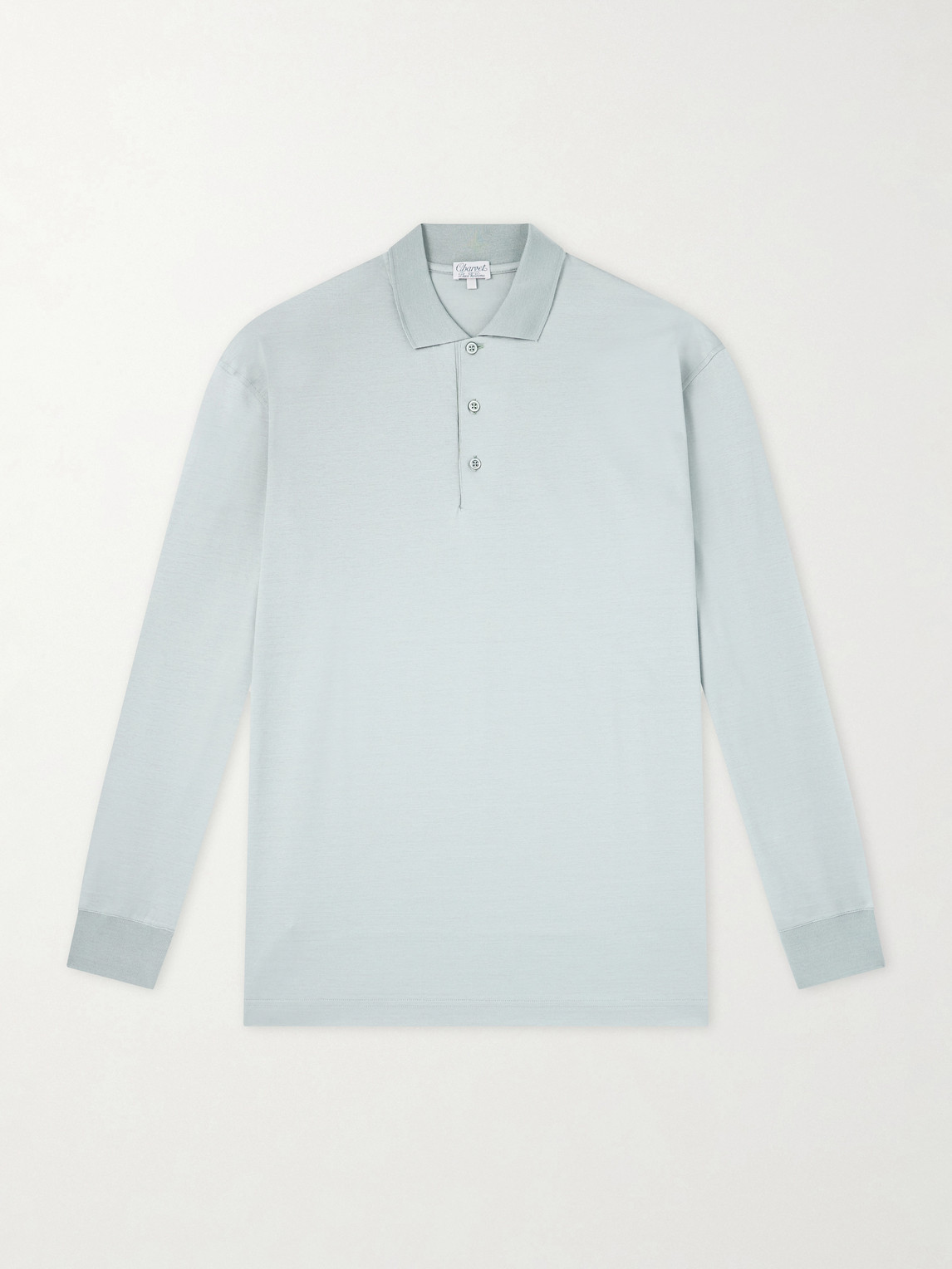 Charvet Cotton-satin Polo Shirt In Blue