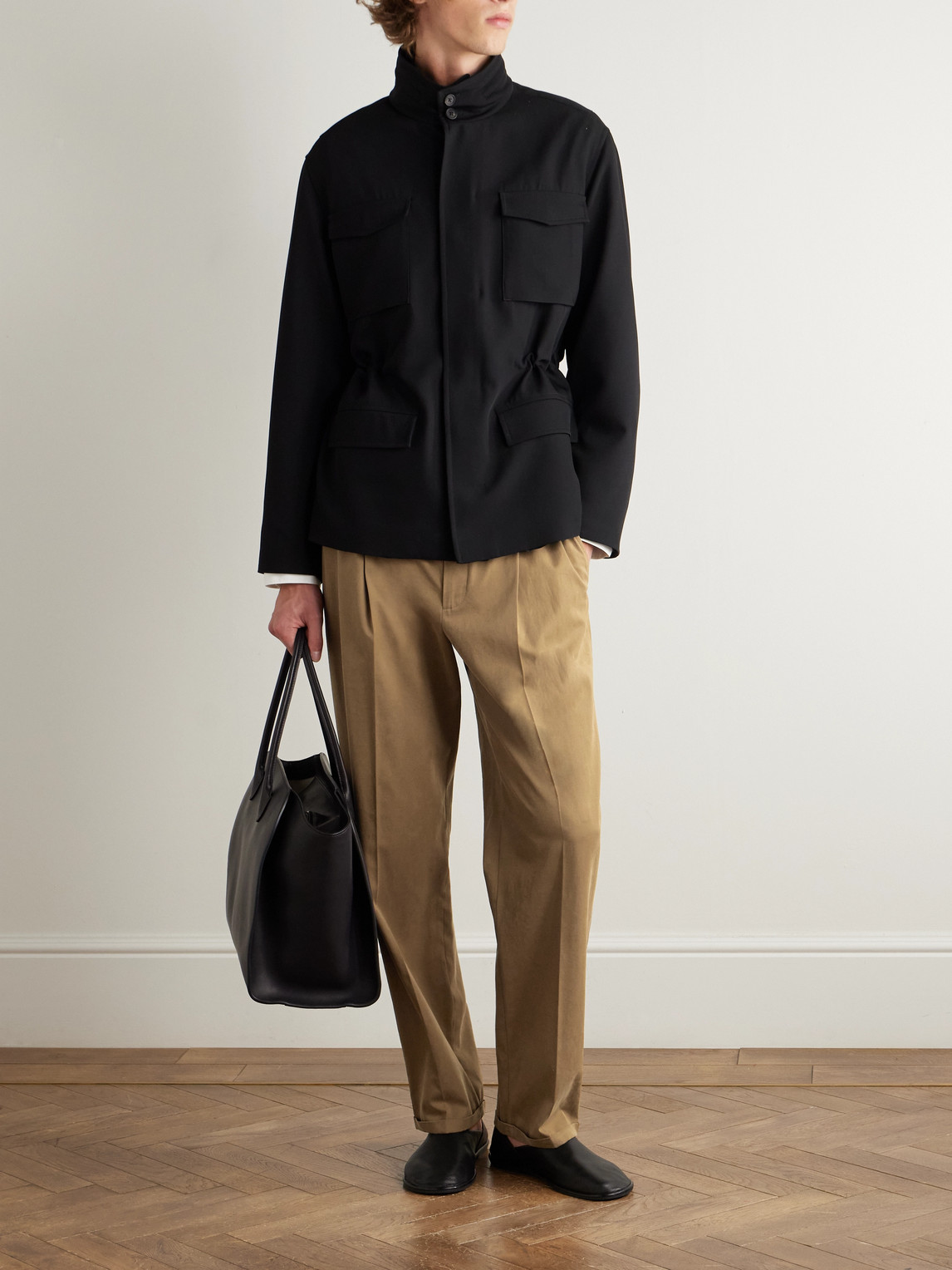 The Row Tanith Wool-gabardine Jacket In Black