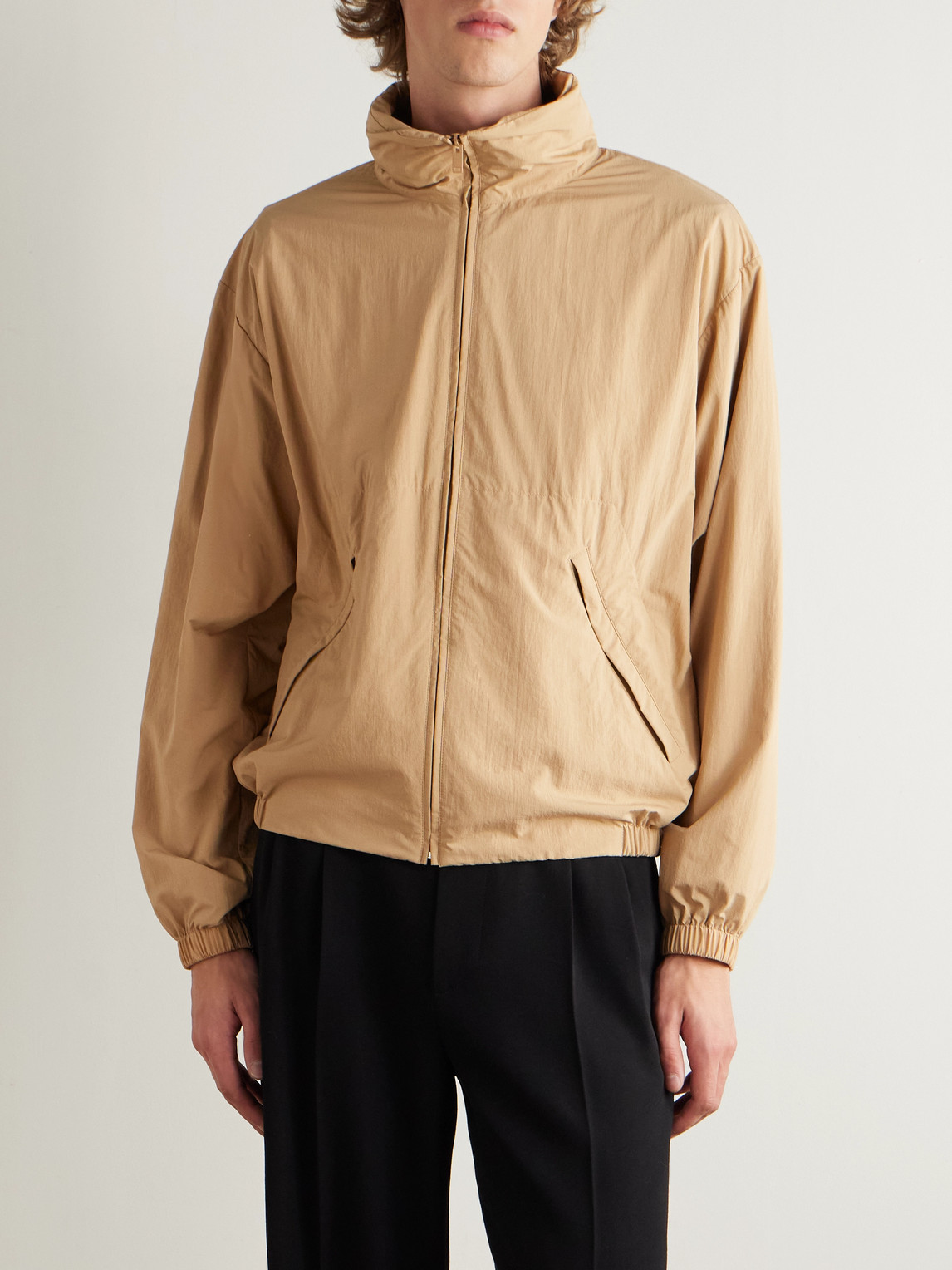 The Row Rhian Shell Bomber Jacket In Brown
