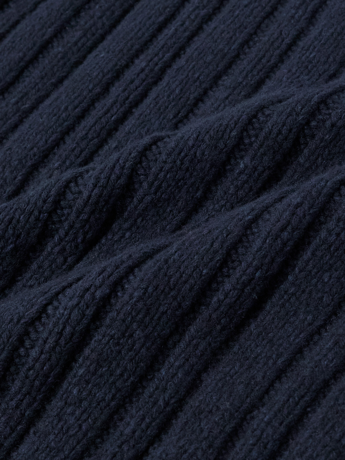 The Row Danes Ribbed Wool Mock-neck Sweater In Blue