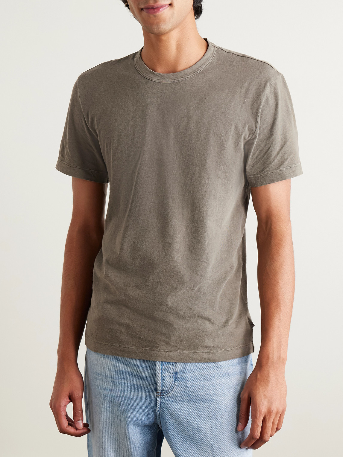 James Perse Combed Cotton-jersey T-shirt In Gray