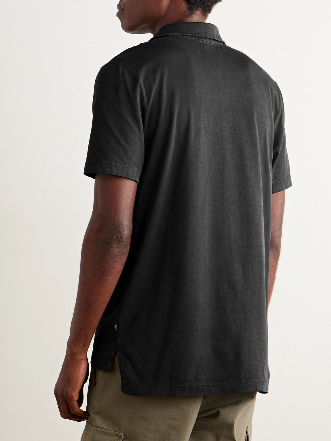 James Perse Supima Cotton-jersey Polo Shirt In Black