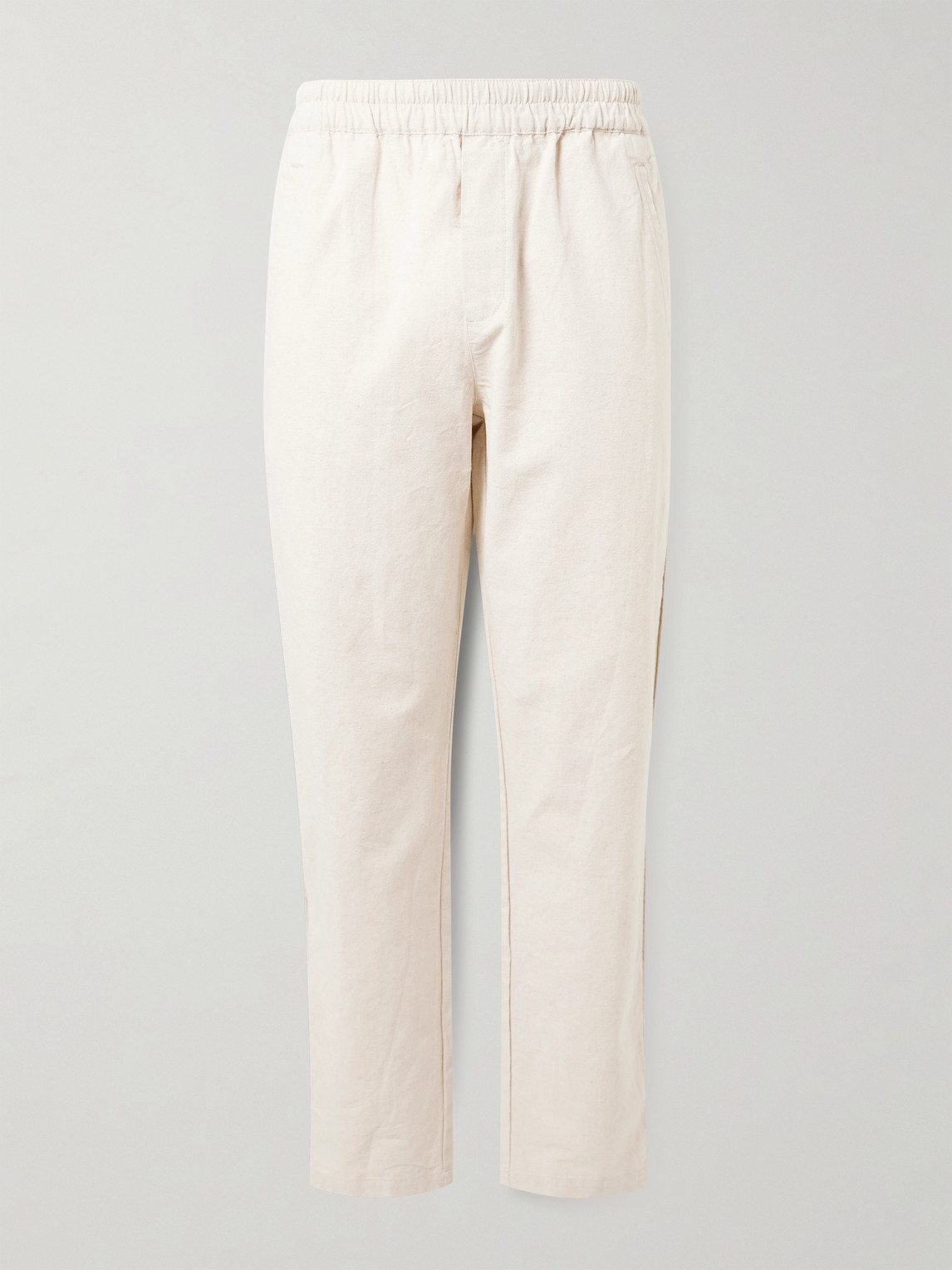 Folk Cotton And Linen-blend Suit Trousers In Neutral