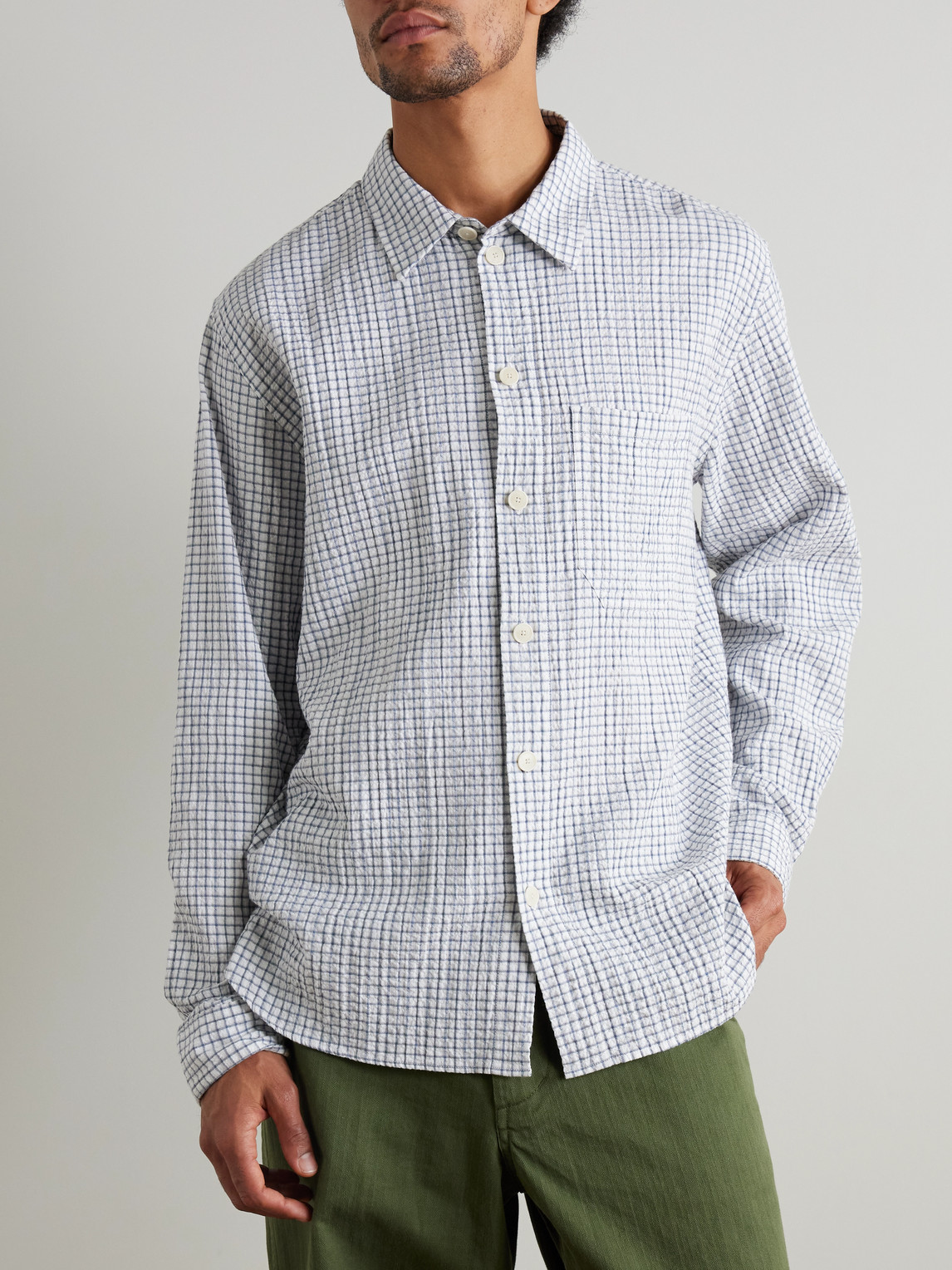  Folk - Easy Fit Linen And Cotton-blend Shirt - Men - Blue - Xs 