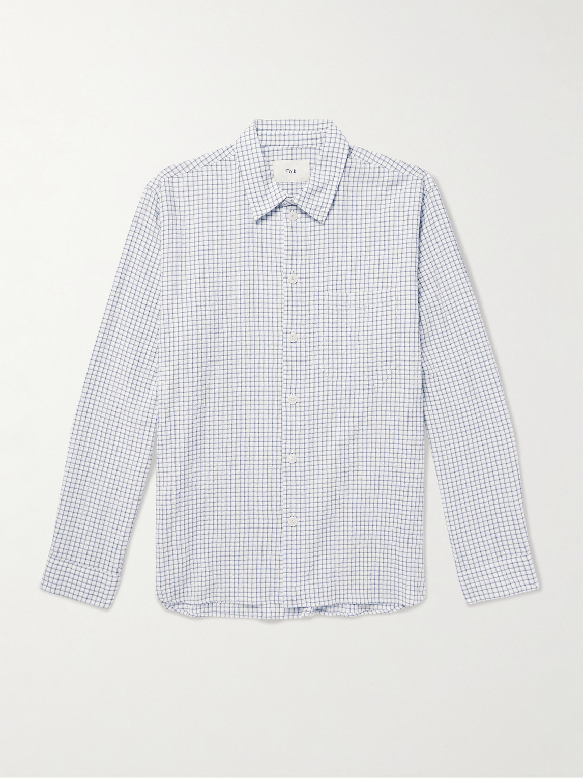 Folk Easy Fit Linen And Cotton-blend Shirt In Gray