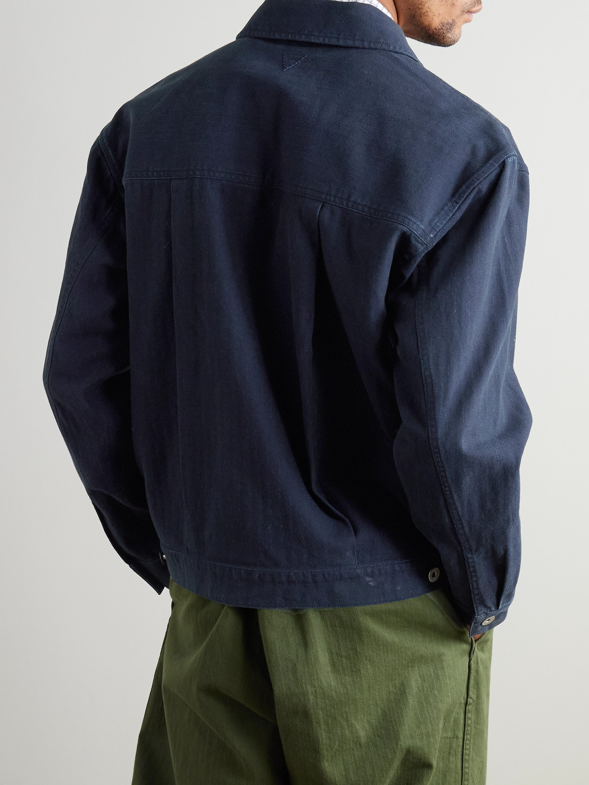  Folk - Trucker Herringbone Cotton-twill Jacket - Men - Blue - S 