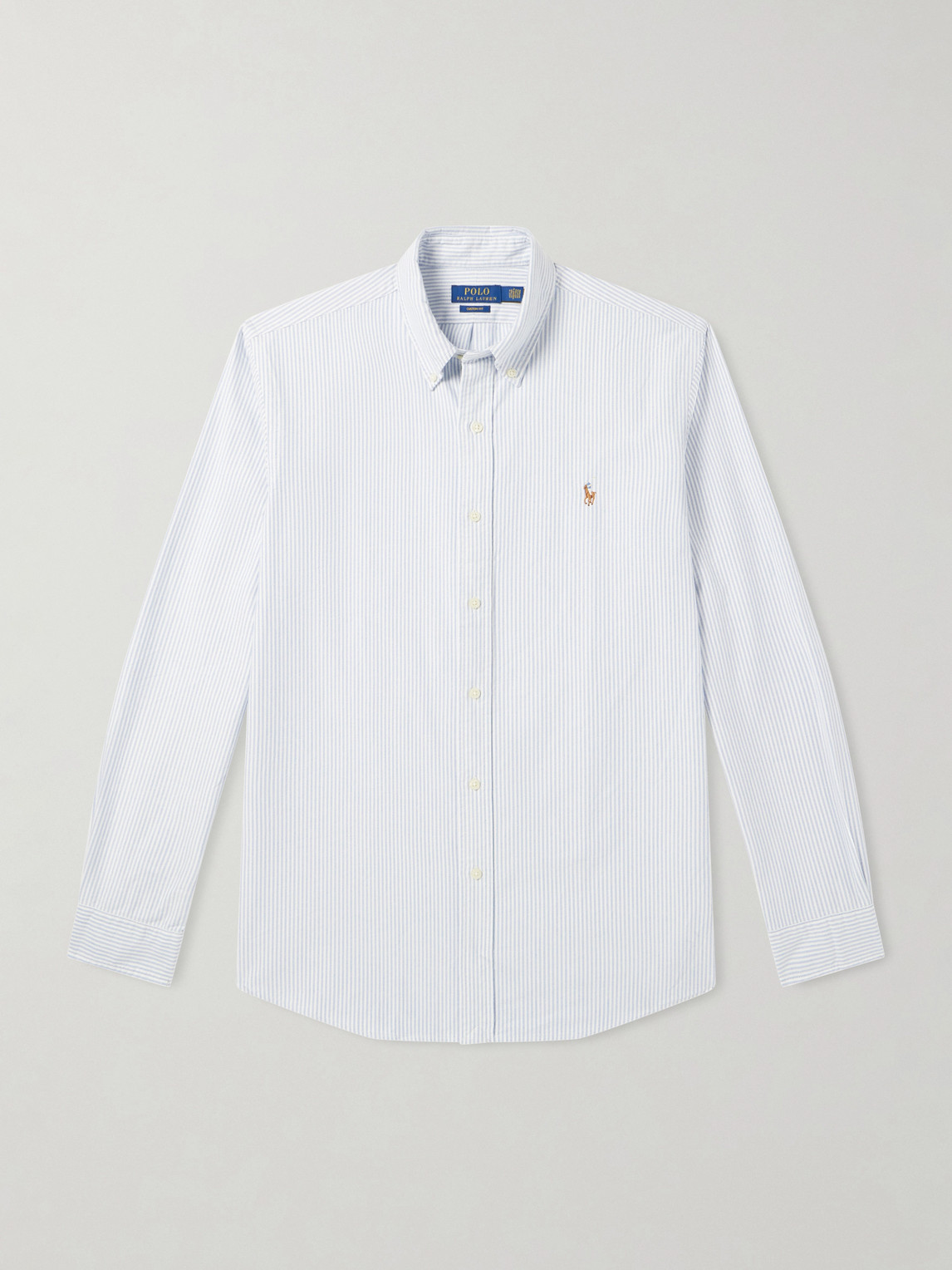 Polo Ralph Lauren Button-Down Collar Logo-Embroidered Striped Cotton Oxford Shirt - Men