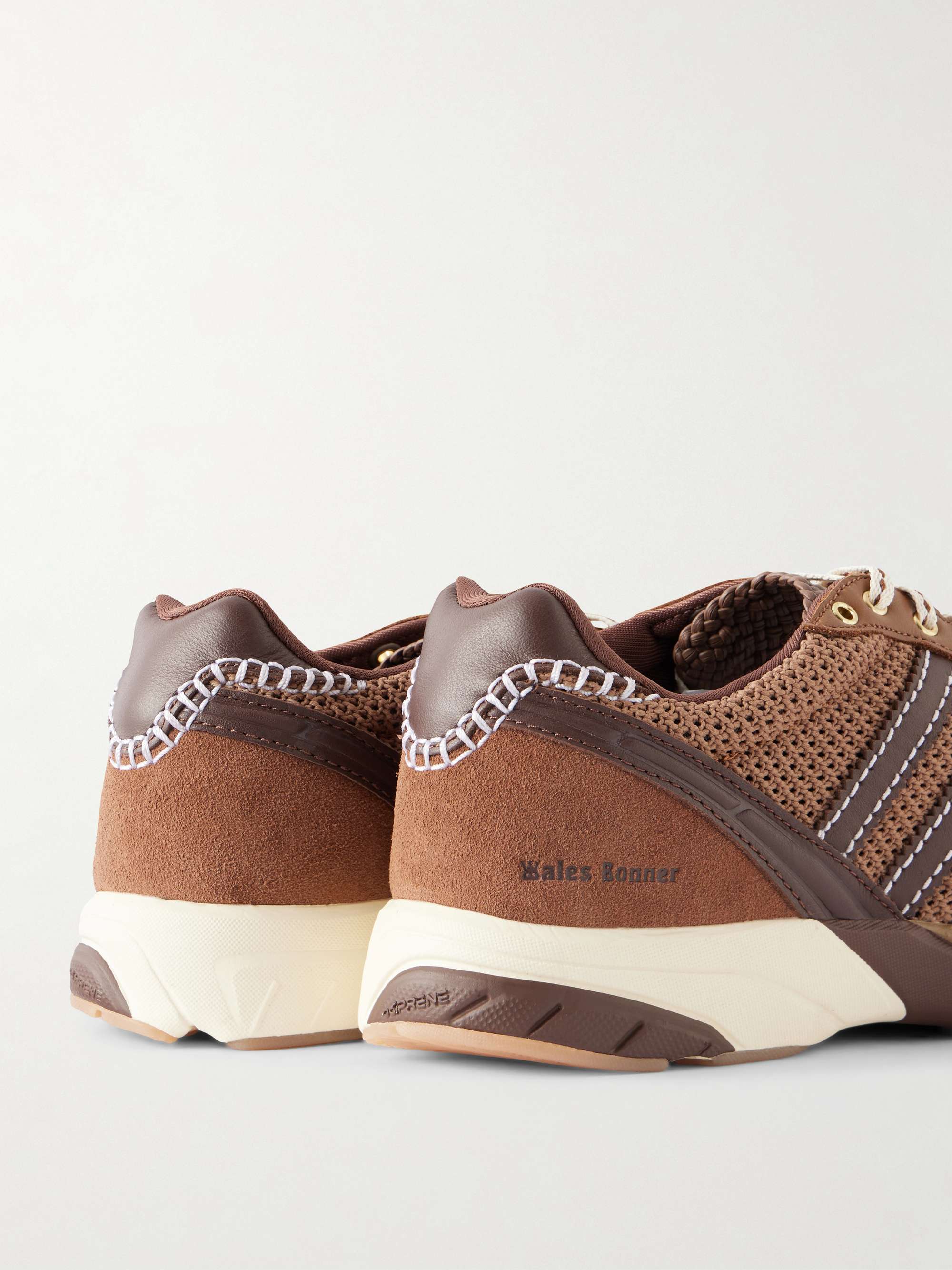 ADIDAS ORIGINALS + Wales Bonner Leather-Trimmed Mesh Sneakers for
