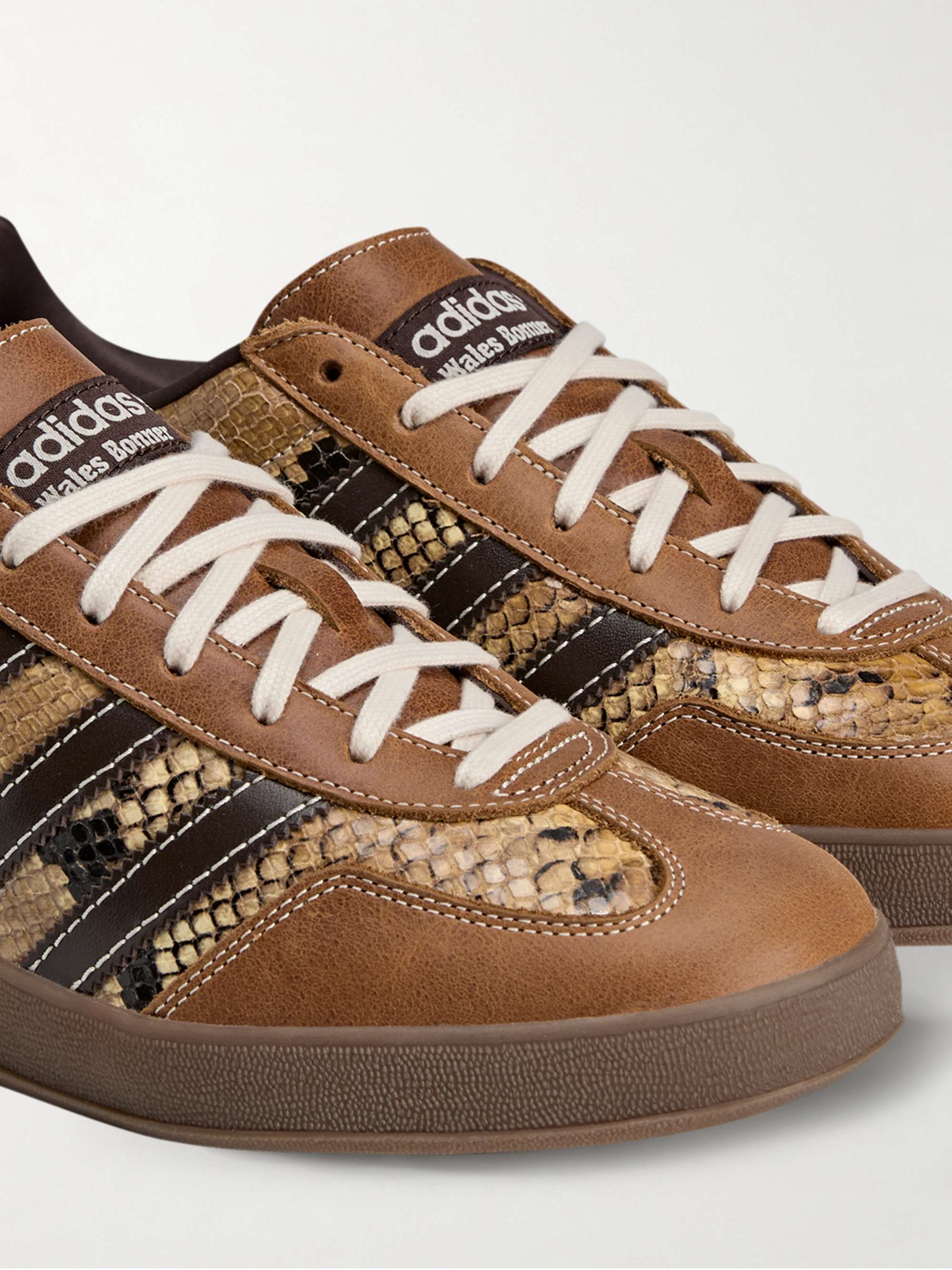 ADIDAS ORIGINALS + Wales Bonner Gazelle suede-trimmed snake-effect