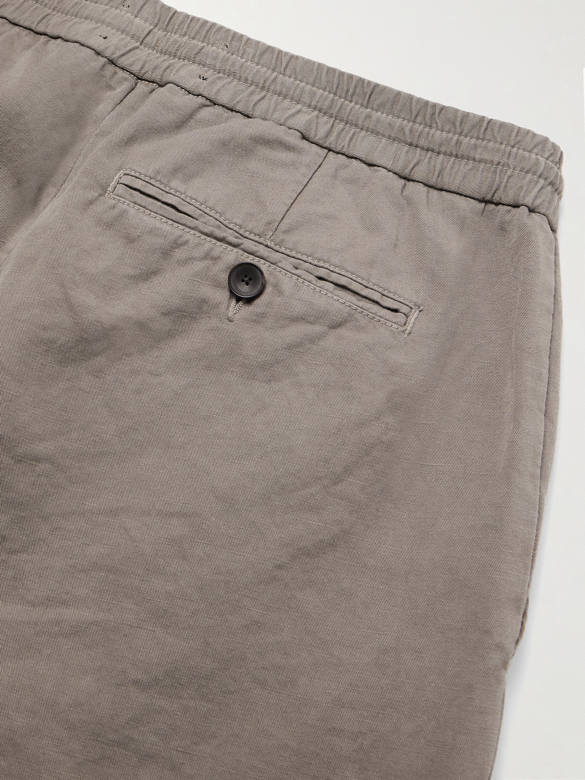 Mr P. - Straight-Leg Cotton And Linen-Blend Twill Drawstring Trousers