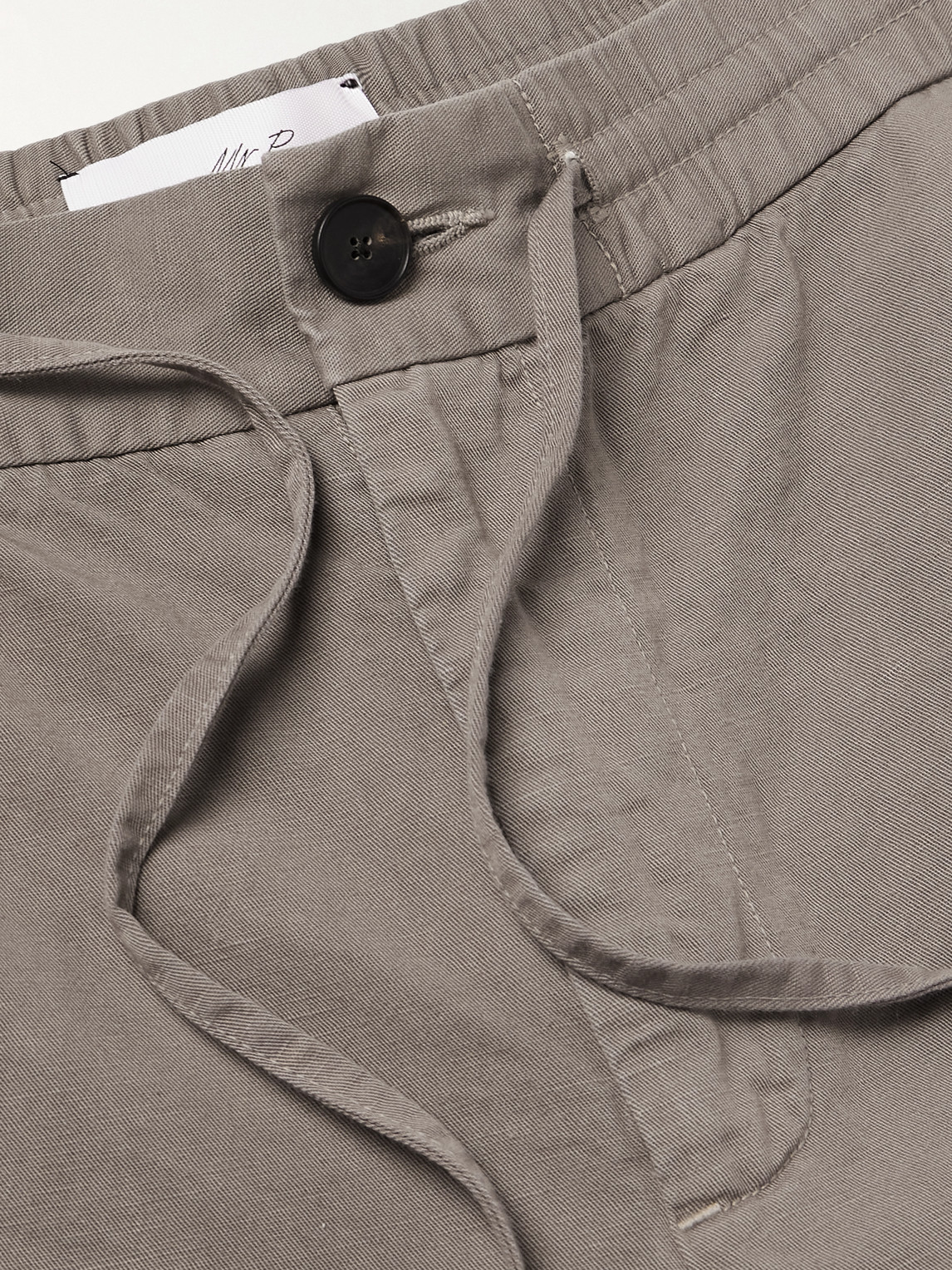 Mr P. - Straight-Leg Cotton And Linen-Blend Twill Drawstring Trousers