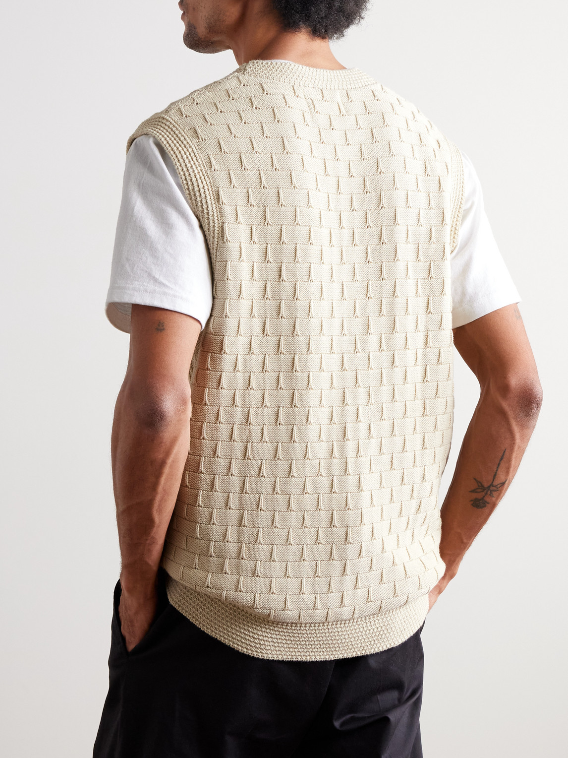  Nn07 - Reece 6600 Pointelle-knit Organic Cotton Vest - Men - Neutrals - S 