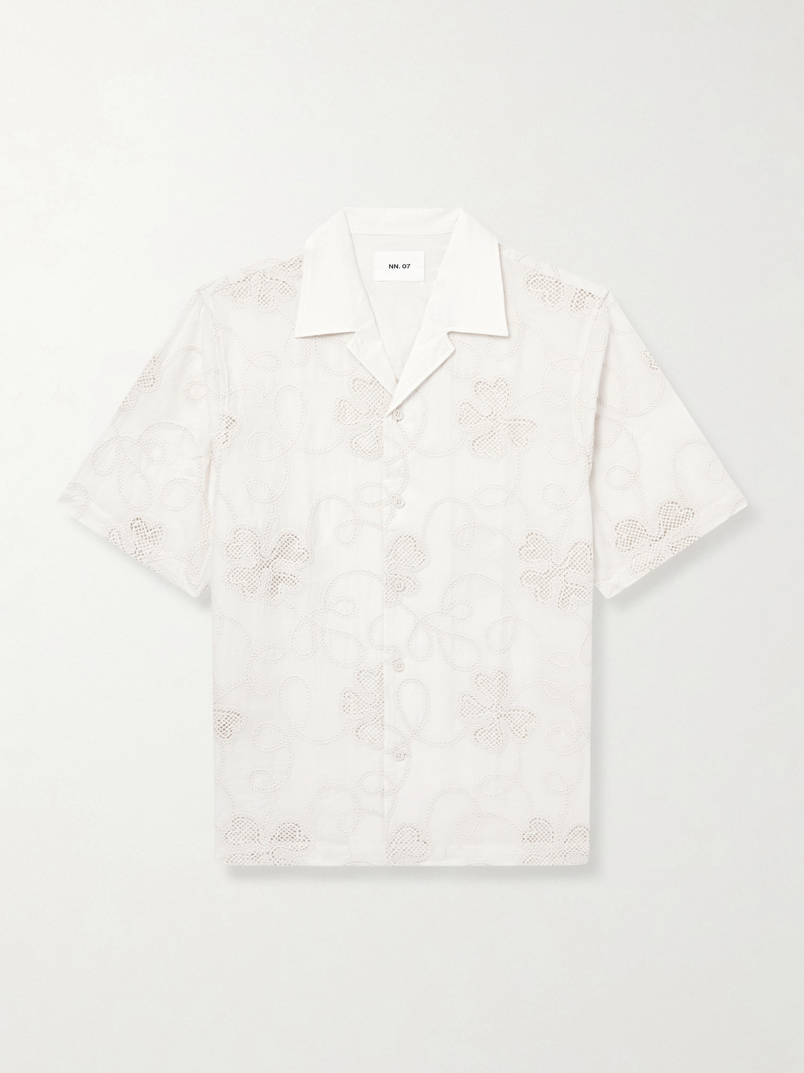 NN07 Ben 50049 Camp-Collar Embroidered Organic Cotton-Poplin hirt - Men