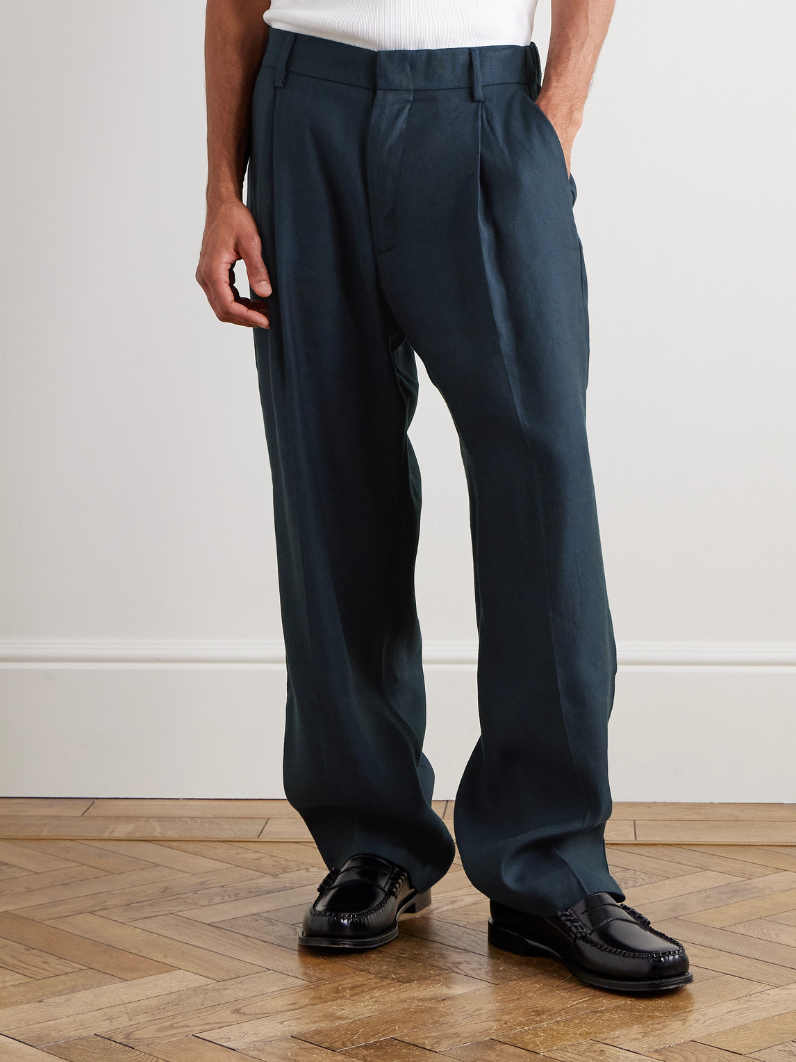  Nn07 - Kay 10037 Straight-leg Pleated Woven Trousers - Men - Blue - Uk/us 28 