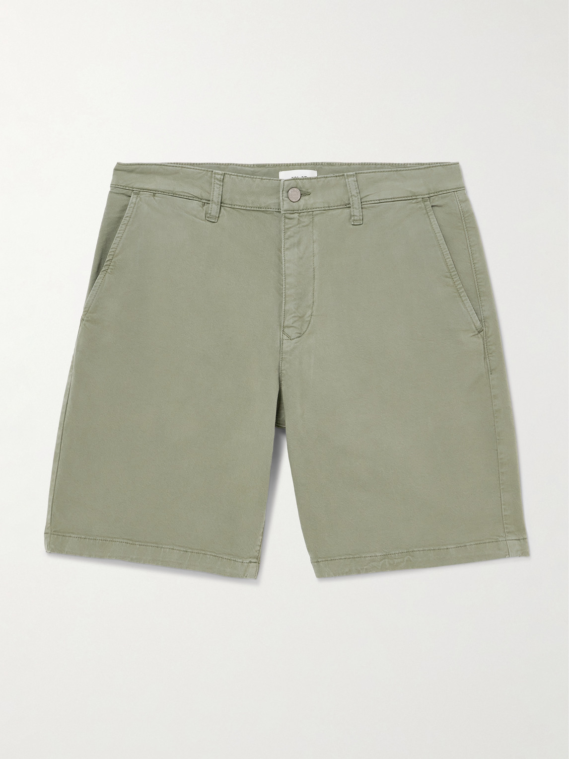 Nn07 Aden 1923 Straight-leg Organic Cotton-blend Twill Shorts In Green