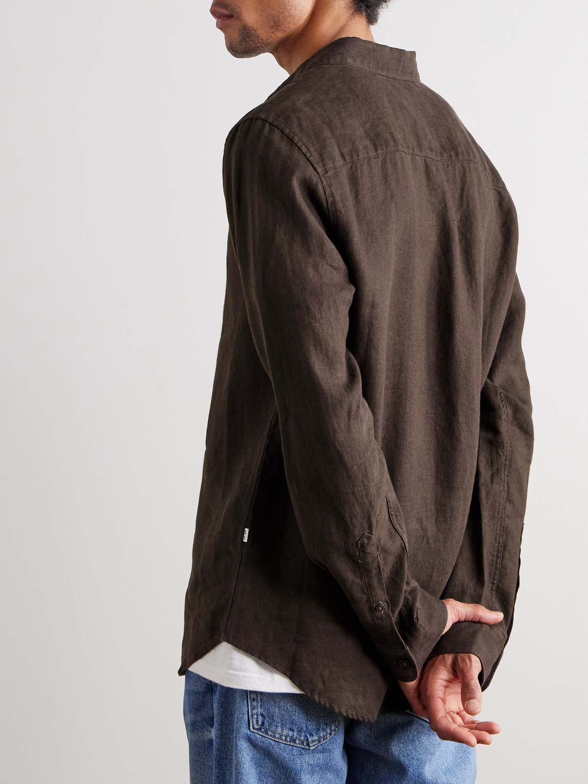  Nn07 - Enzo 5708 Linen Shirt - Men - Brown - M 