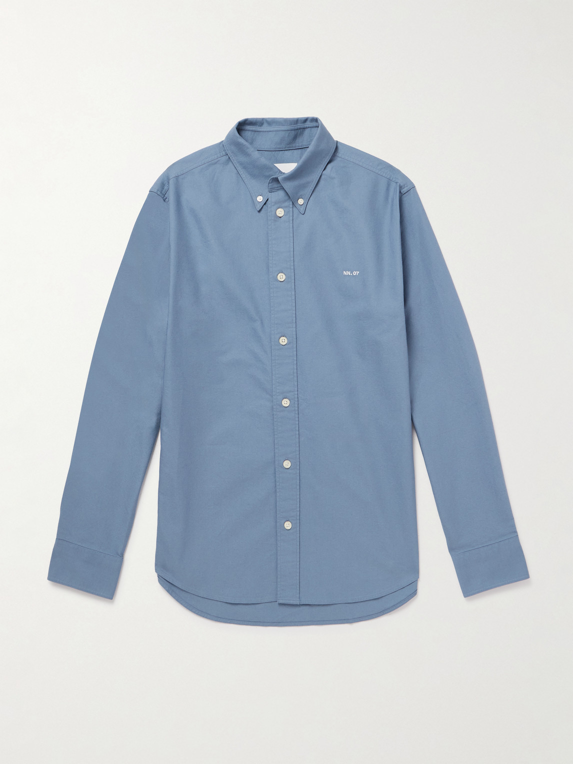 NN07 Colby 5910 Button-Down Collar ogo-Embroidered Organic Cotton Shirt - Men