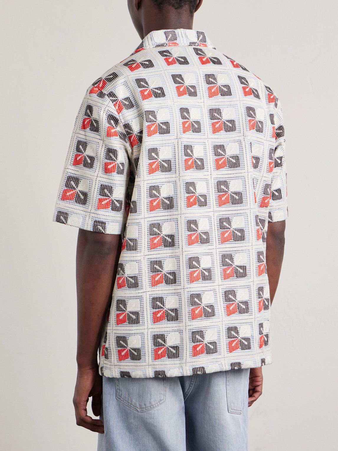  Nn07 - Julio Camp-collar Embroidered Voile Shirt - Men - Multi - L 
