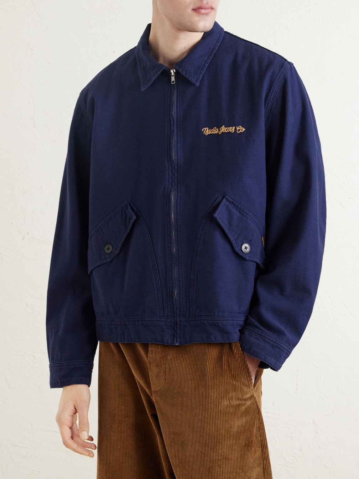  Nudie Jeans - Blake Logo-embroidered Cotton Jacket - Men - Blue - S 