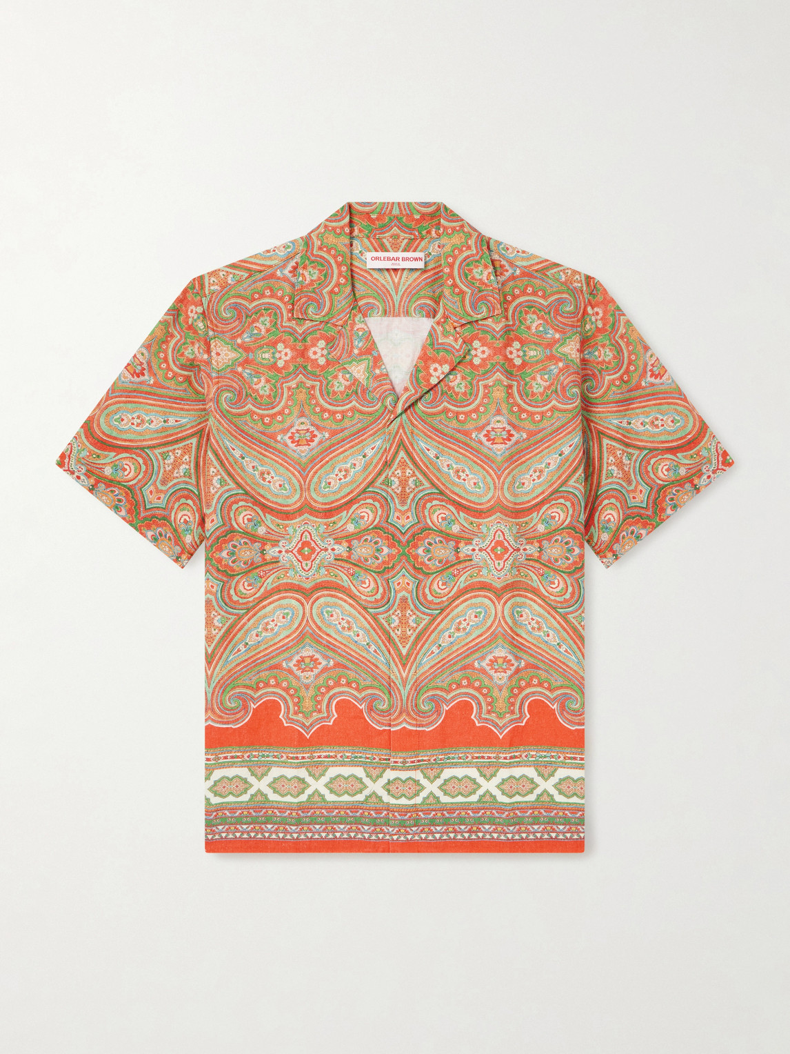 Orlebar Brown Maitan Carnival Camp-Collar Paisley-Print Linen Shirt - Men