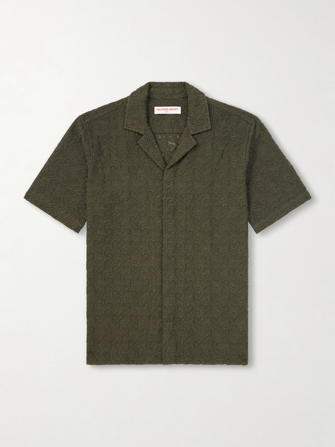 Orlebar Brown aitan Camp-Collar Broderie Anglaise Cotton Shirten