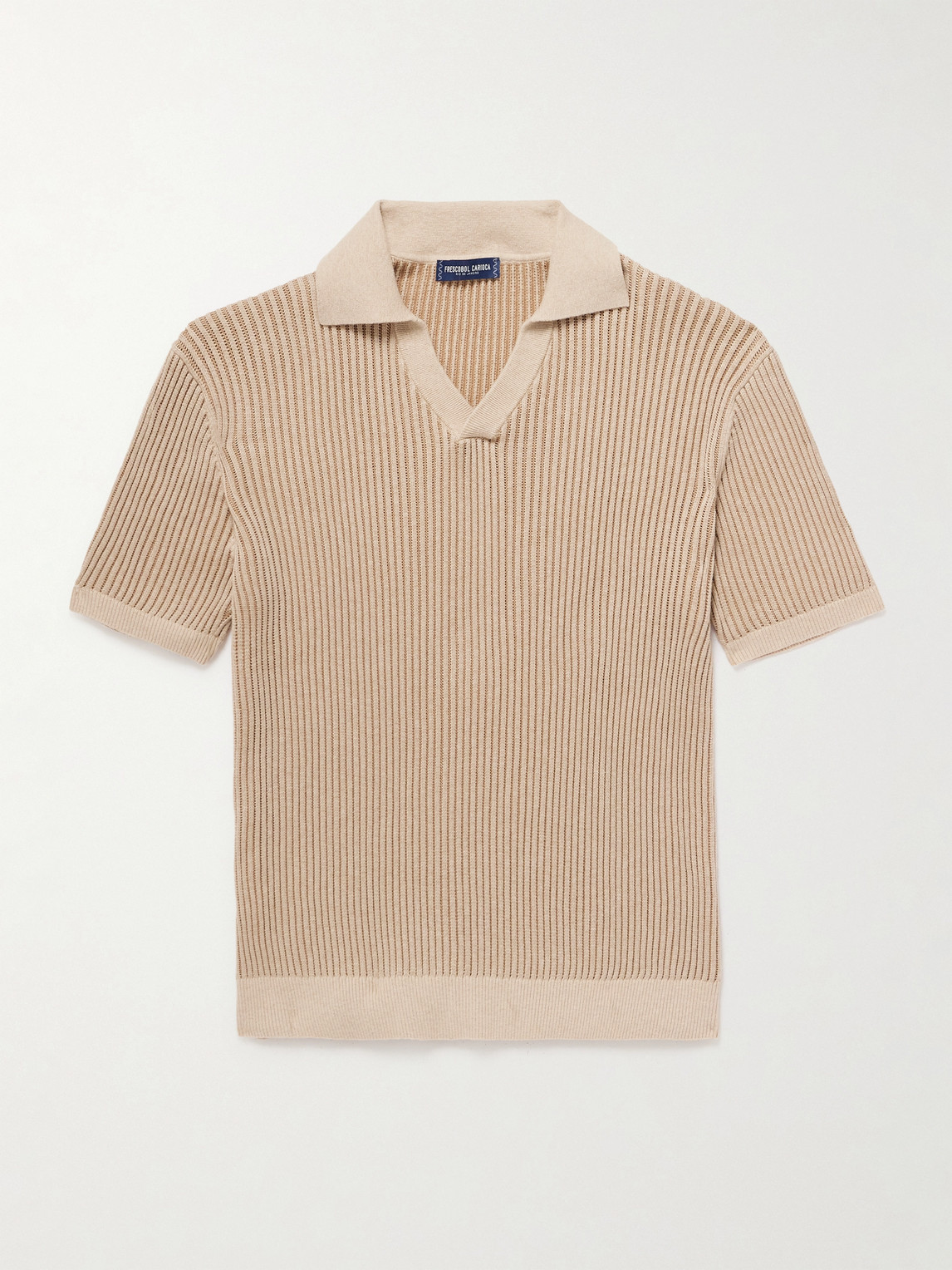 Frescobol Carioca Rino Ribbed-Knit Cotton-Blend Polo Shirt - Men