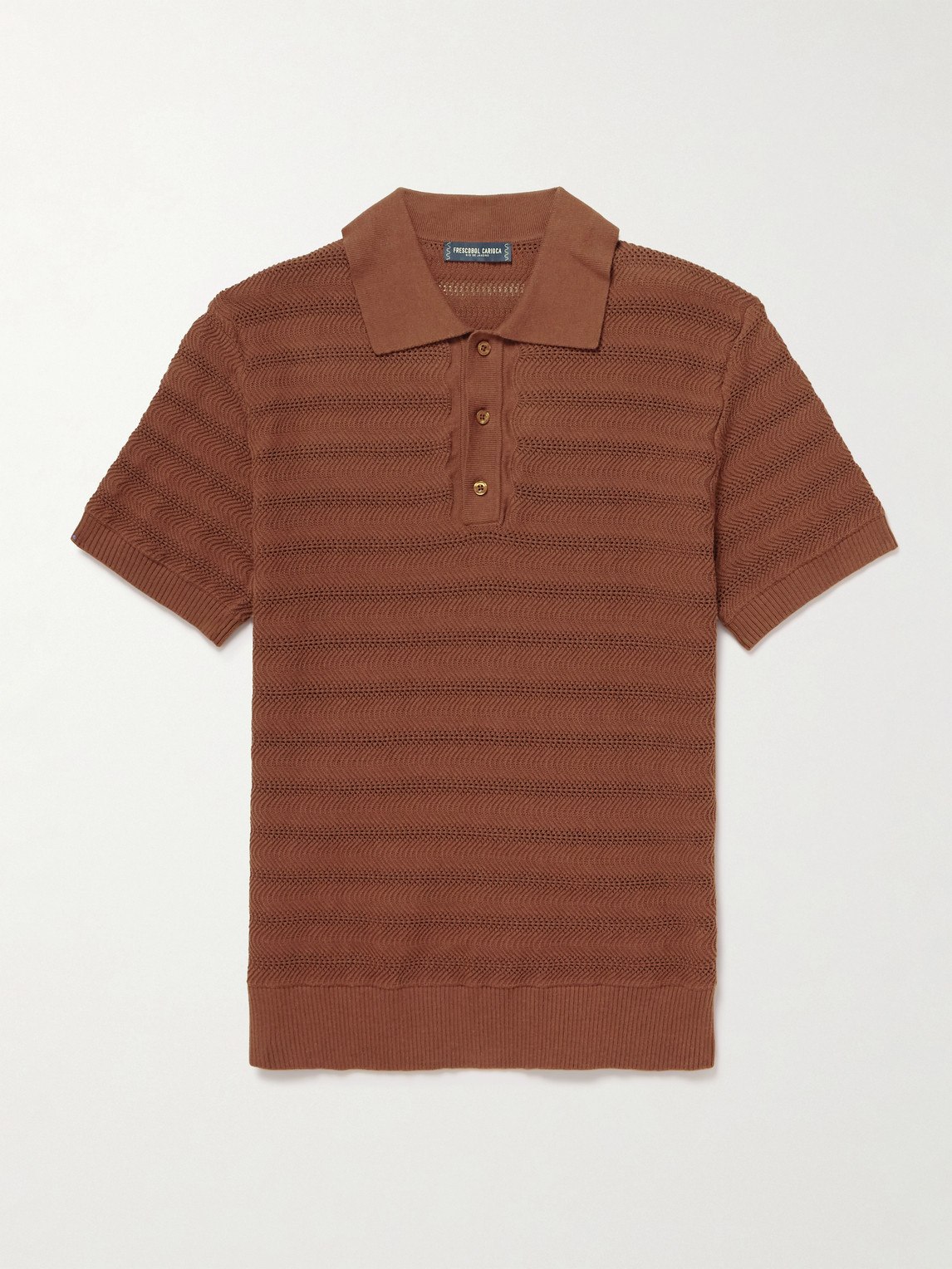 Frescobol Carioca Vidal Open-Knit Cotton Polo Shirten