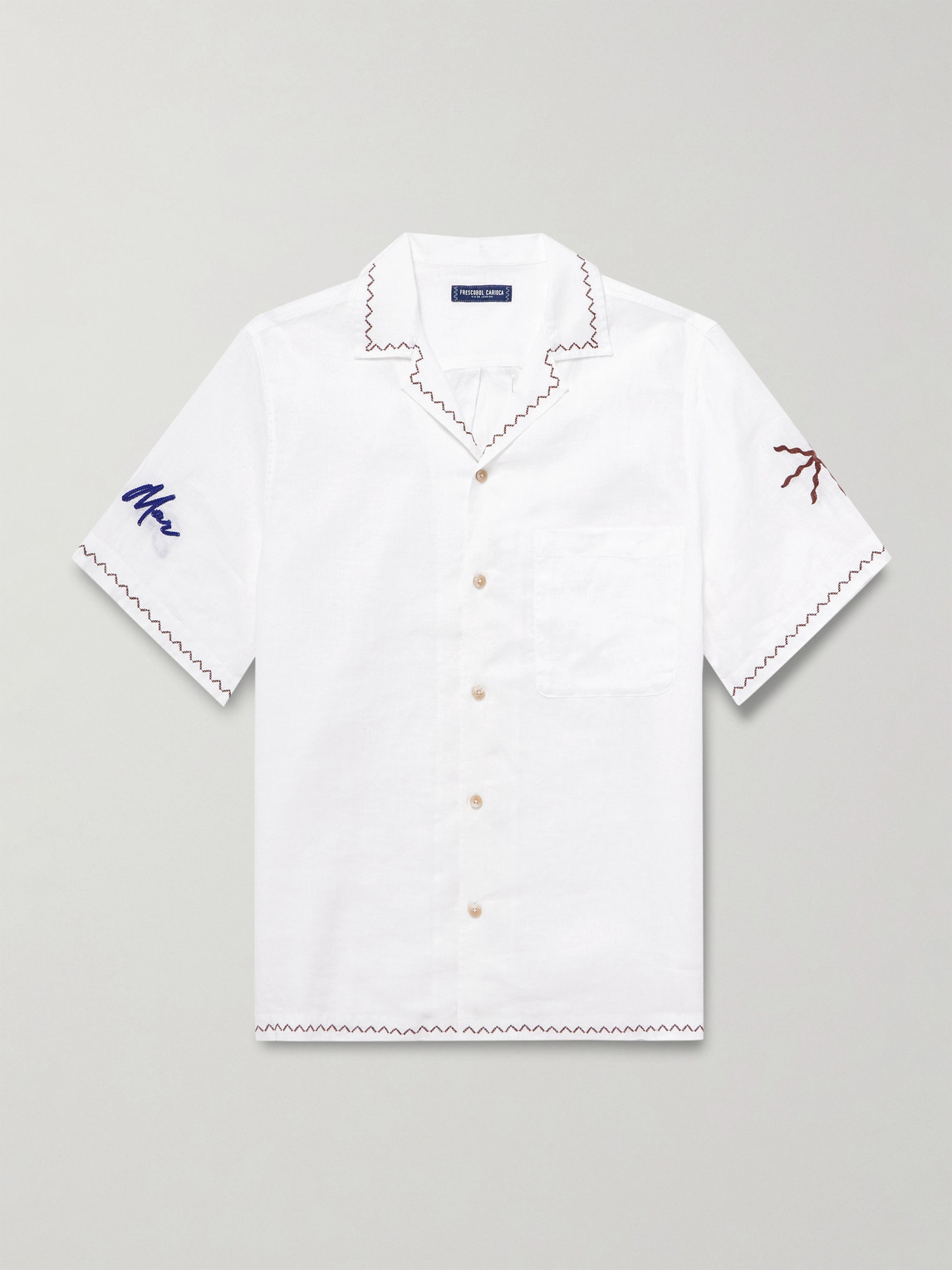 Frescobol Carioca Alves Embroidered Linen hirt - Men