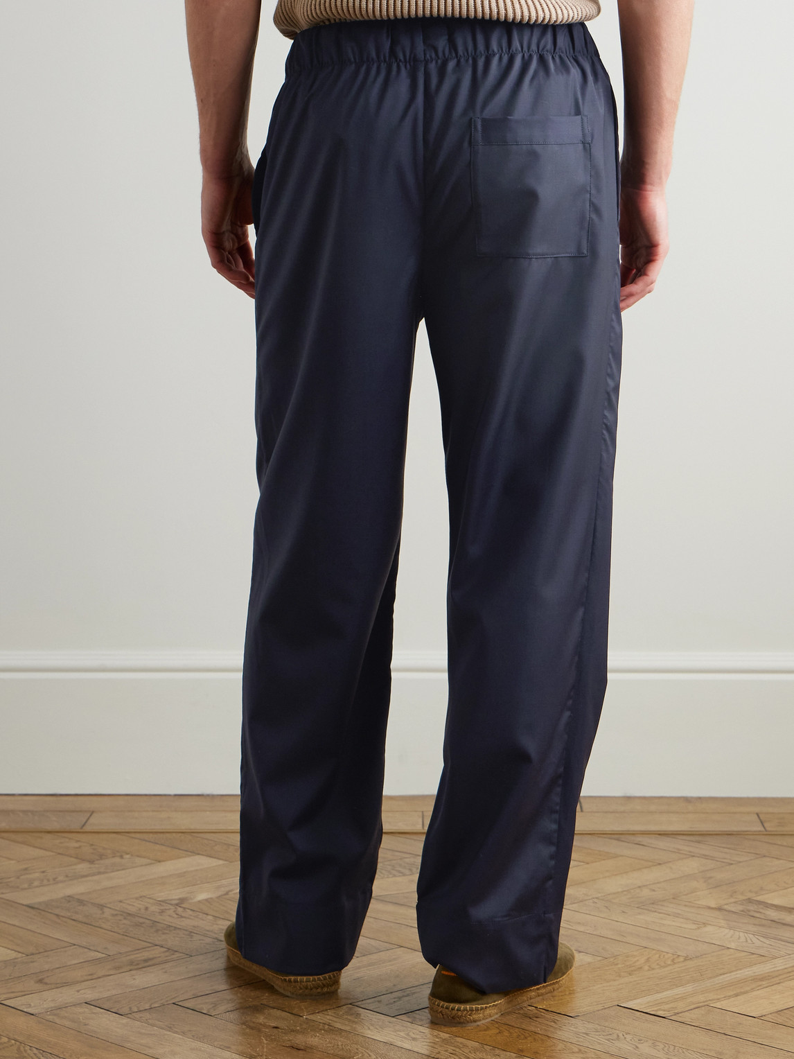  Frescobol Carioca - Luan Straight-leg Wool Drawstring Trousers - Men - Blue - S 
