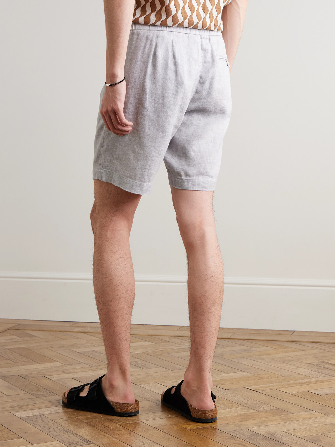  Frescobol Carioca - Felipe Straight-leg Linen And Cotton-blend Drawstring Shorts - Men - Gray - Uk/us 30 