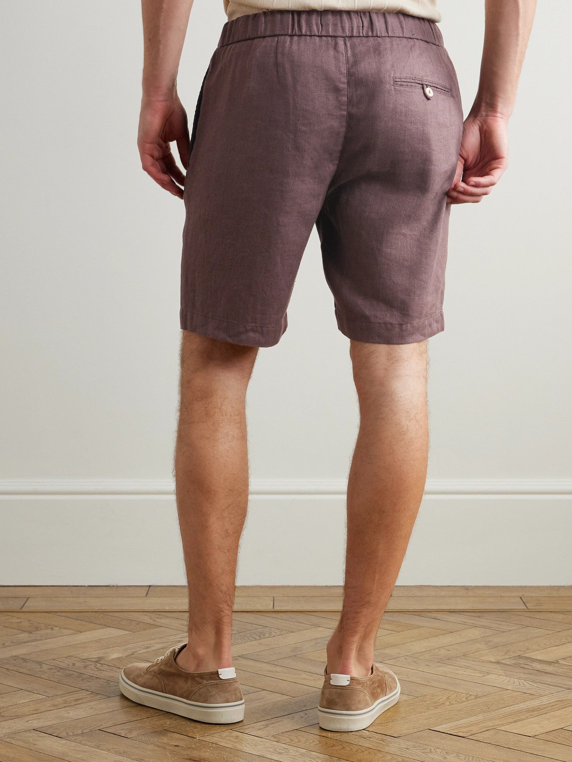  Frescobol Carioca - Felipe Straight-leg Linen And Cotton-blend Drawstring Shorts - Men - Brown - Uk/us 32 
