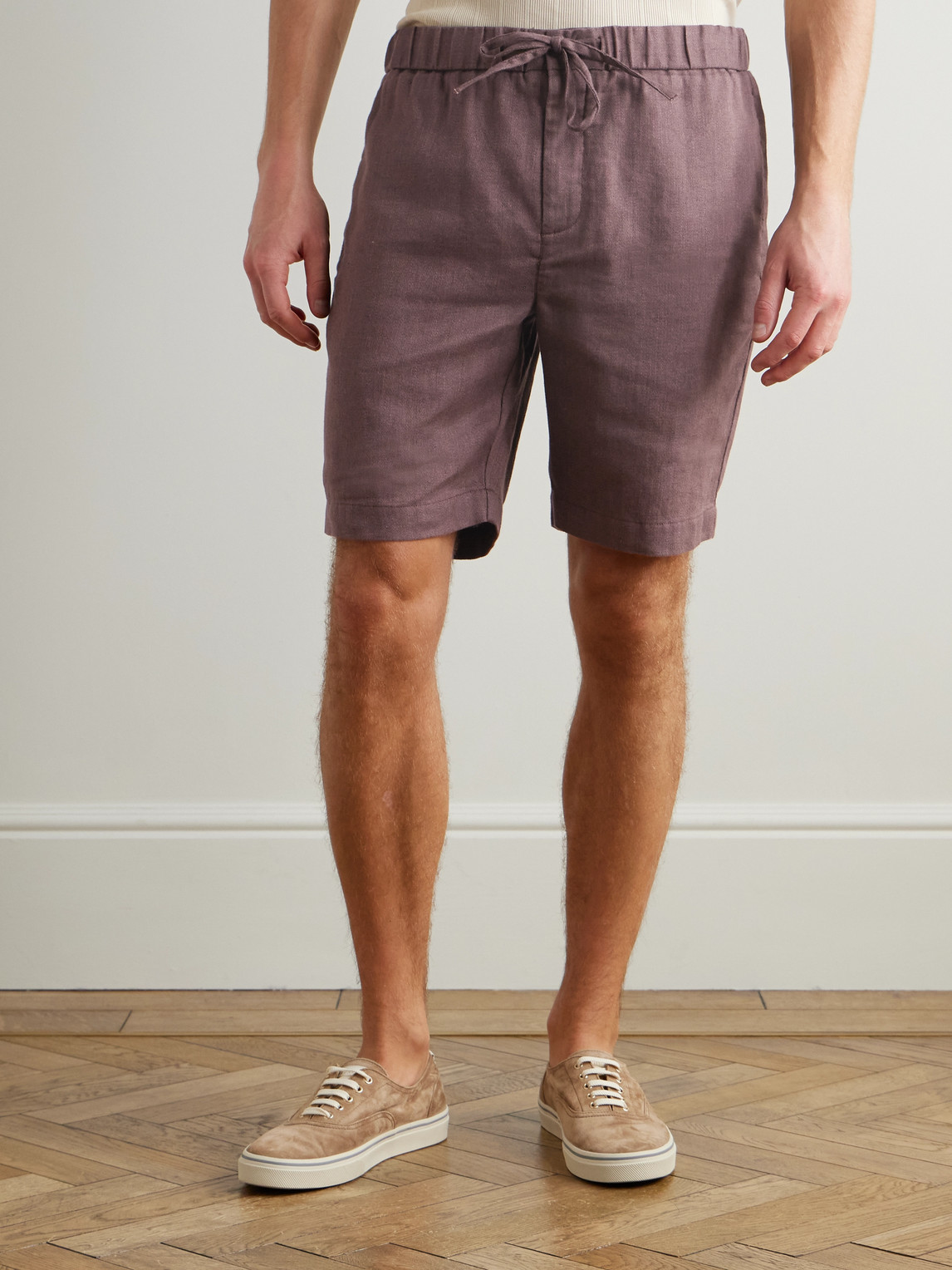  Frescobol Carioca - Felipe Straight-leg Linen And Cotton-blend Drawstring Shorts - Men - Brown - Uk/us 32 