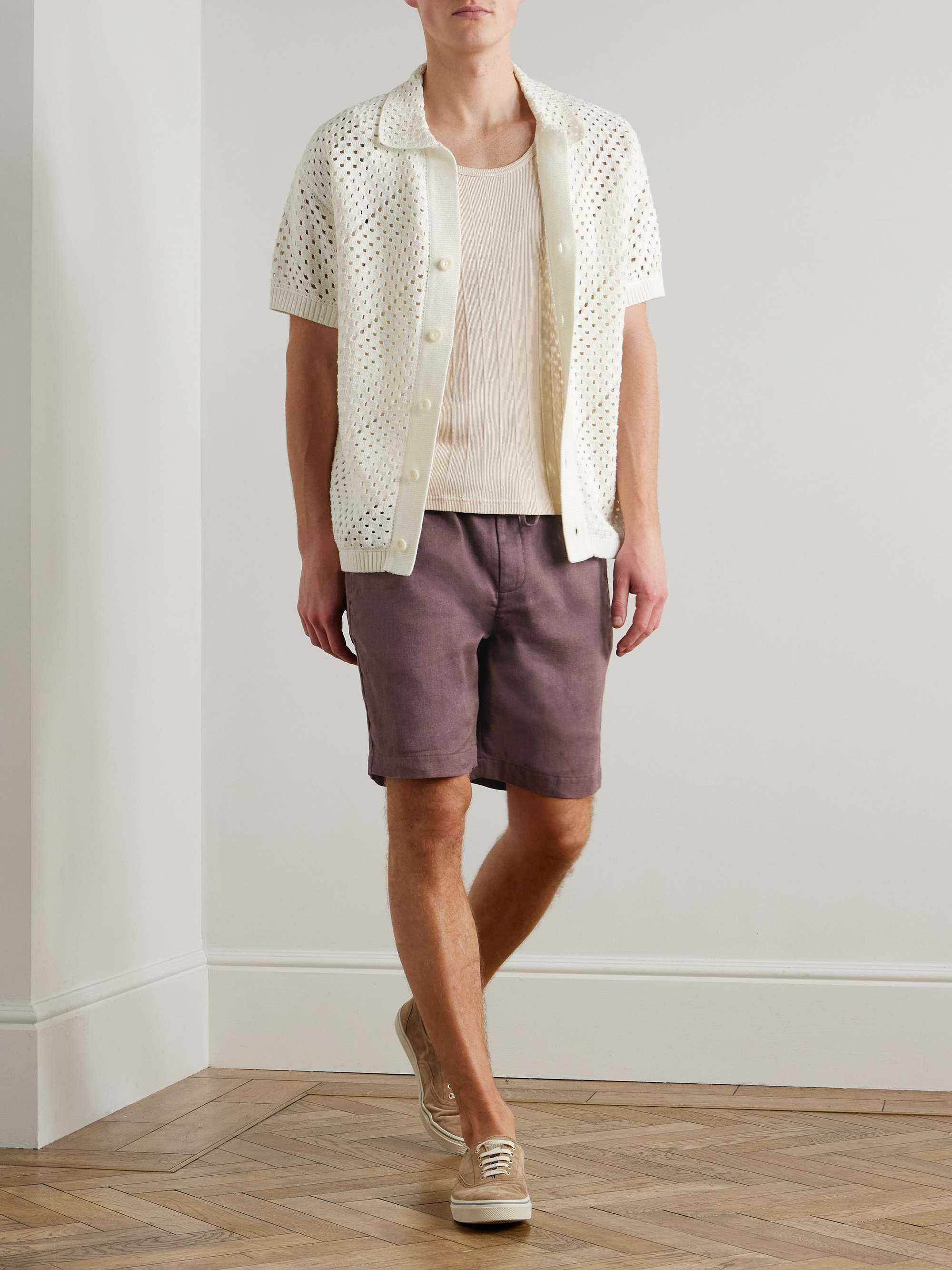 FRESCOBOL CARIOCA Felipe Slim-Fit Linen and Cotton-Blend Drawstring Shorts