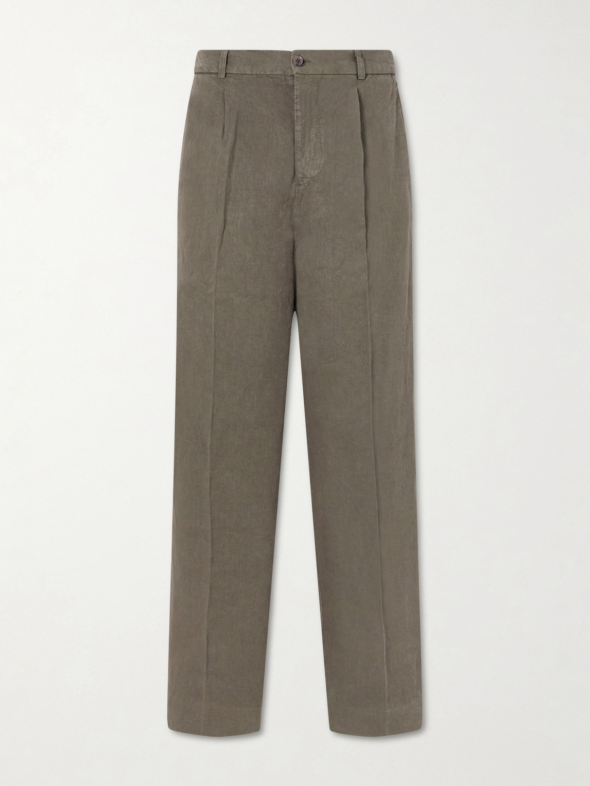 3sixteen Straight-Leg Pleated Linen Trousersen