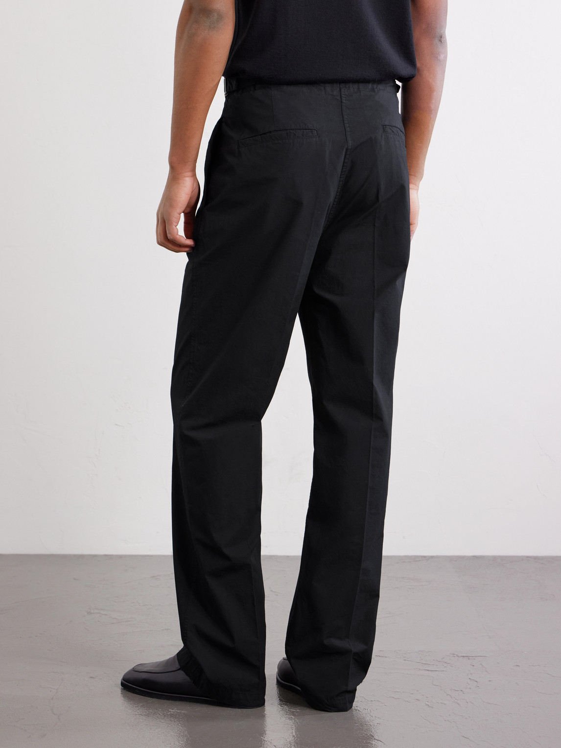 Safari Straight-Leg Cotton-Poplin Trousers