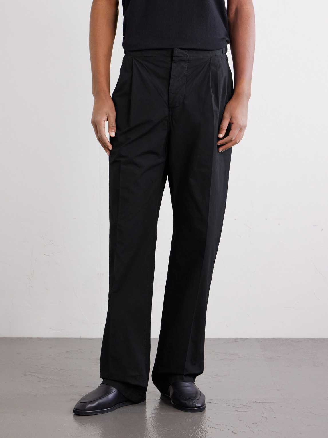 Safari Straight-Leg Cotton-Poplin Trousers