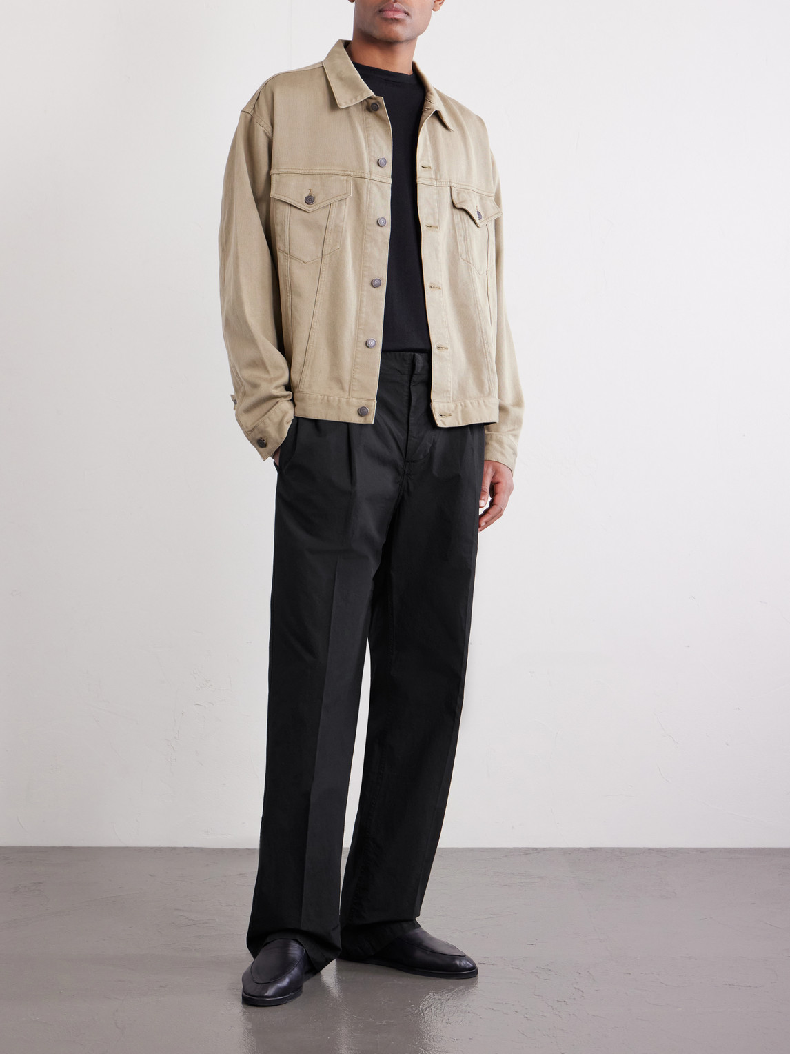 Safari Straight-Leg Cotton-Poplin Trousers