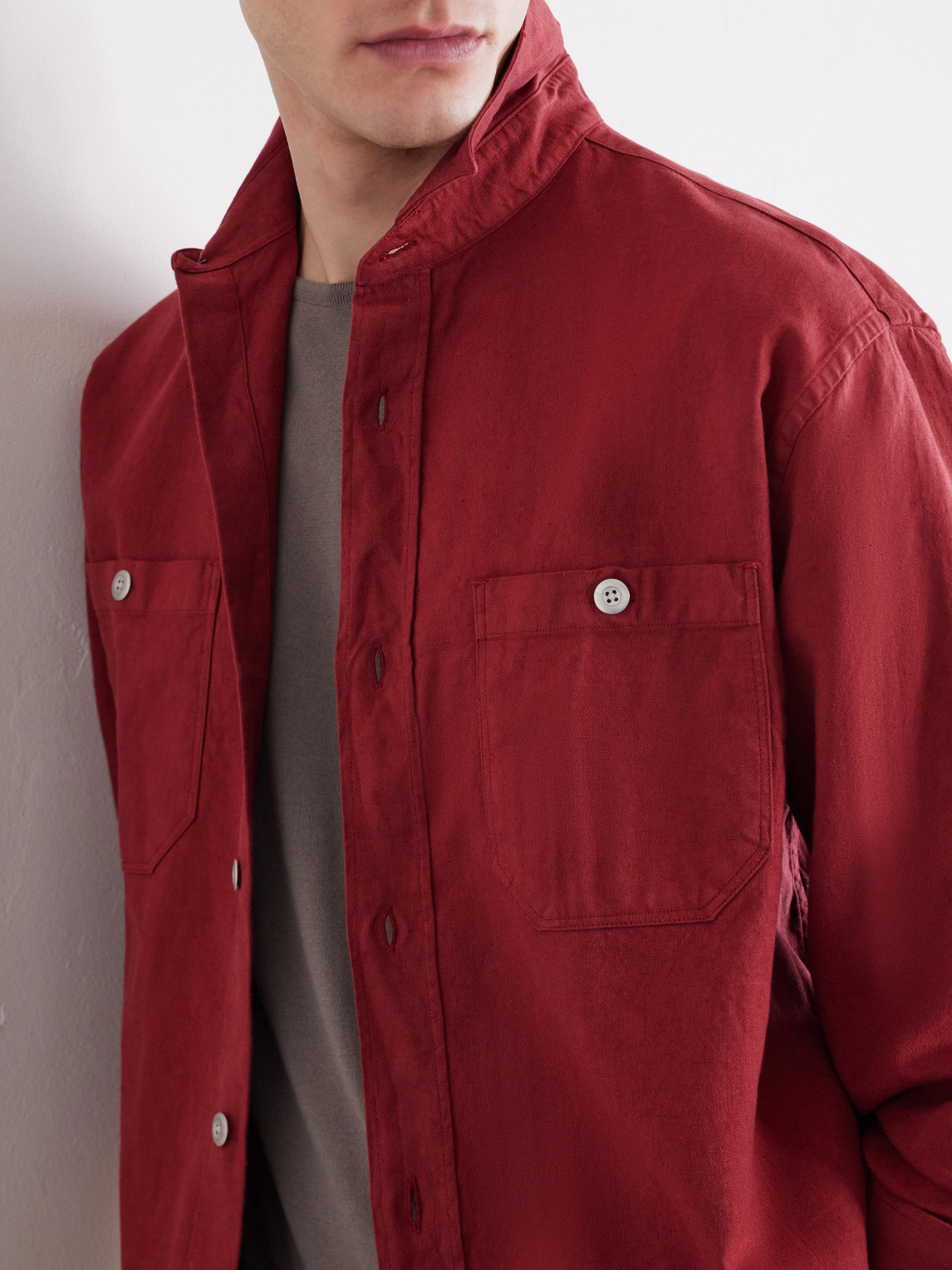 Cotton And Linen-Blend Overshirt