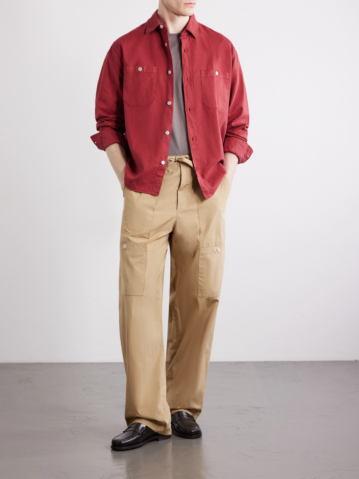 Cotton And Linen-Blend Overshirt